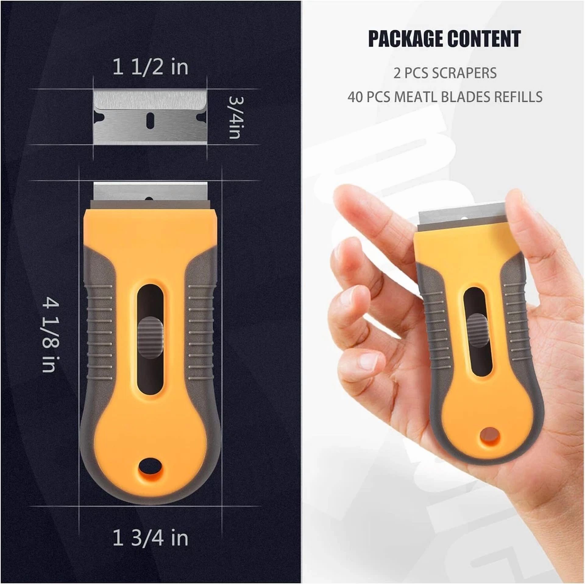 VAULT Manual Razor Blade Scraper Set for Home Improvement and Surface Cleaning (42 Piece) 4mki2