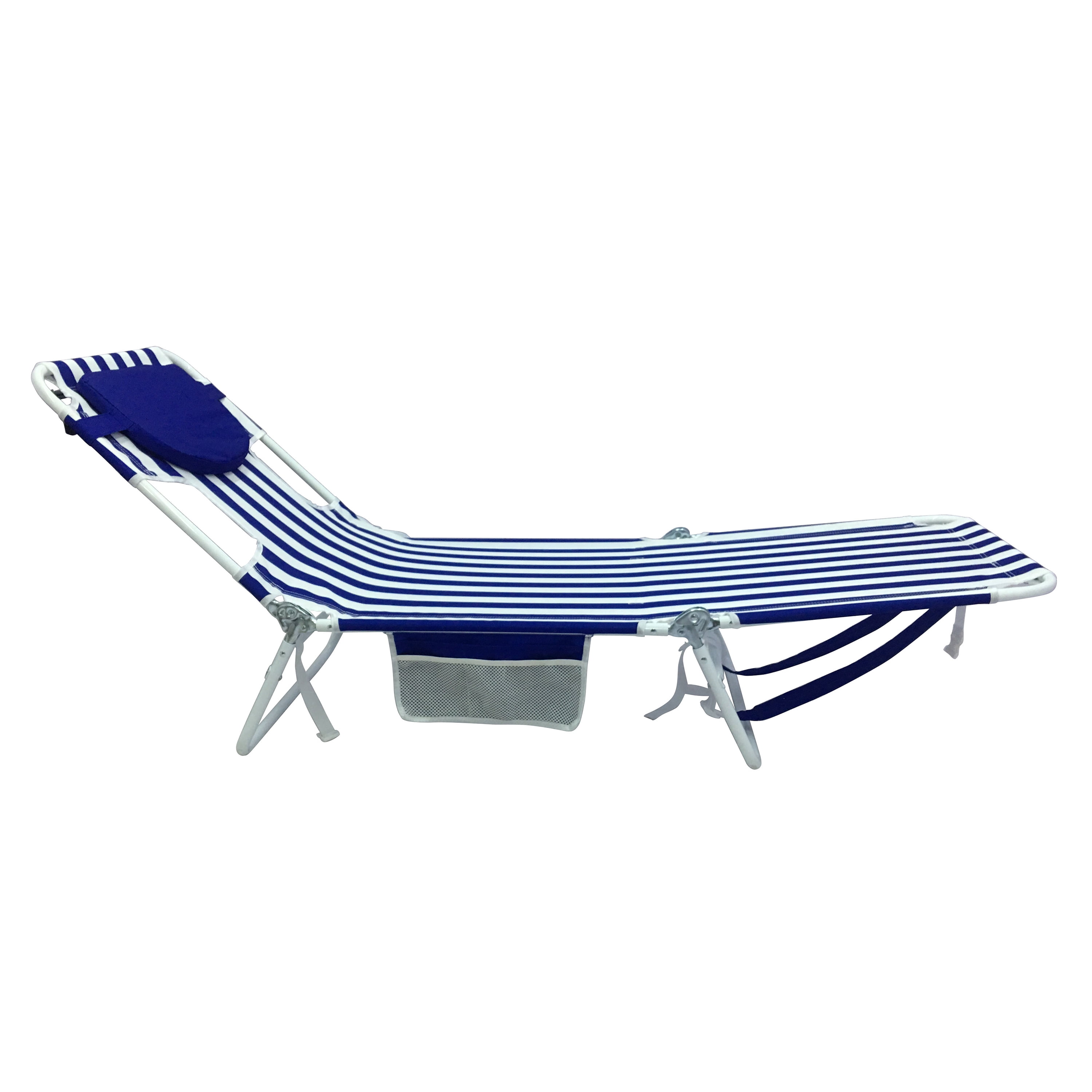 Mainstays Folding Backpack Beach Lounger with Face-Down Design (Blue & White Stripe, 72 in x 22 in) ekohd - Image 7