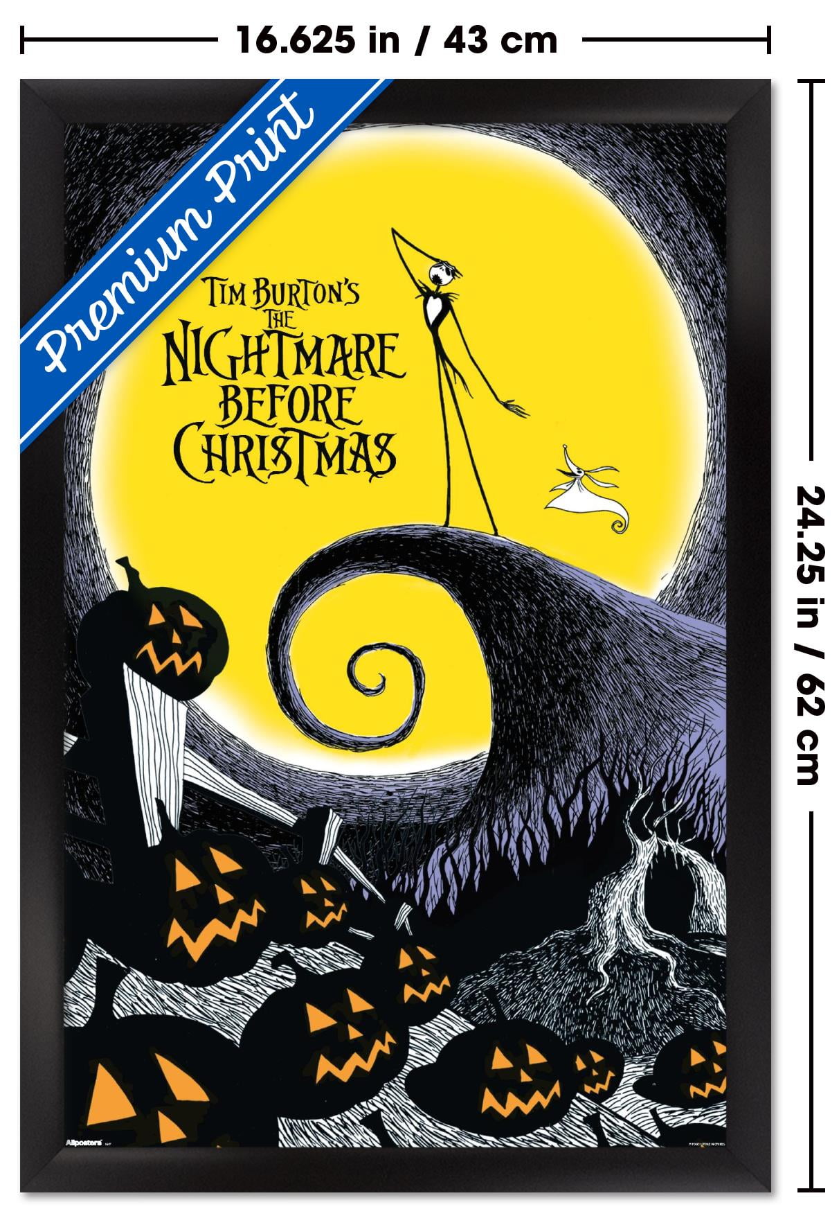 Trends International Disney The Nightmare Before Christmas Framed Poster and 2026 Wall Calendar Set (Black, 12 in x 17 in) ffa3k