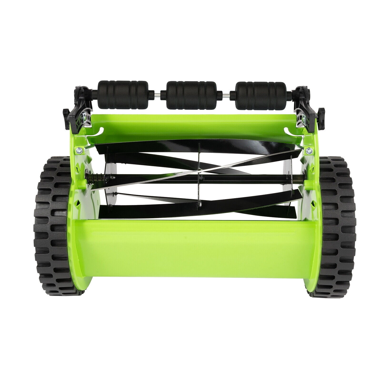 Generic Hand Push Reel Lawn Mower with Grass Catcher and Adjustable Cutting Height (Green, 12 in) alwo9