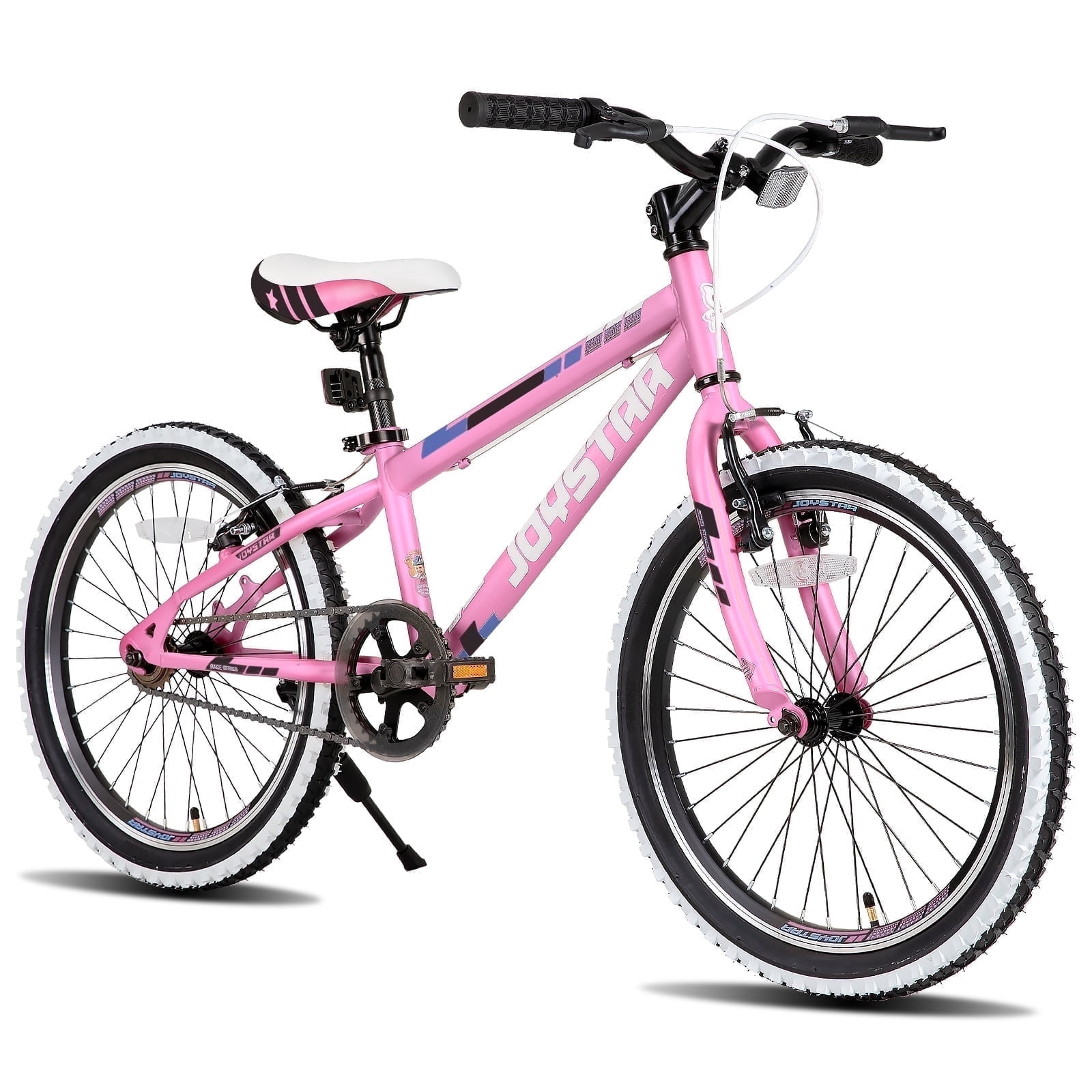 Joystar Lubbock Kids Mountain Bike, Hardtail Bicycle for Boys and Girls, Durable Steel Frame with Knobby Tires (White, 20 in) vplf0