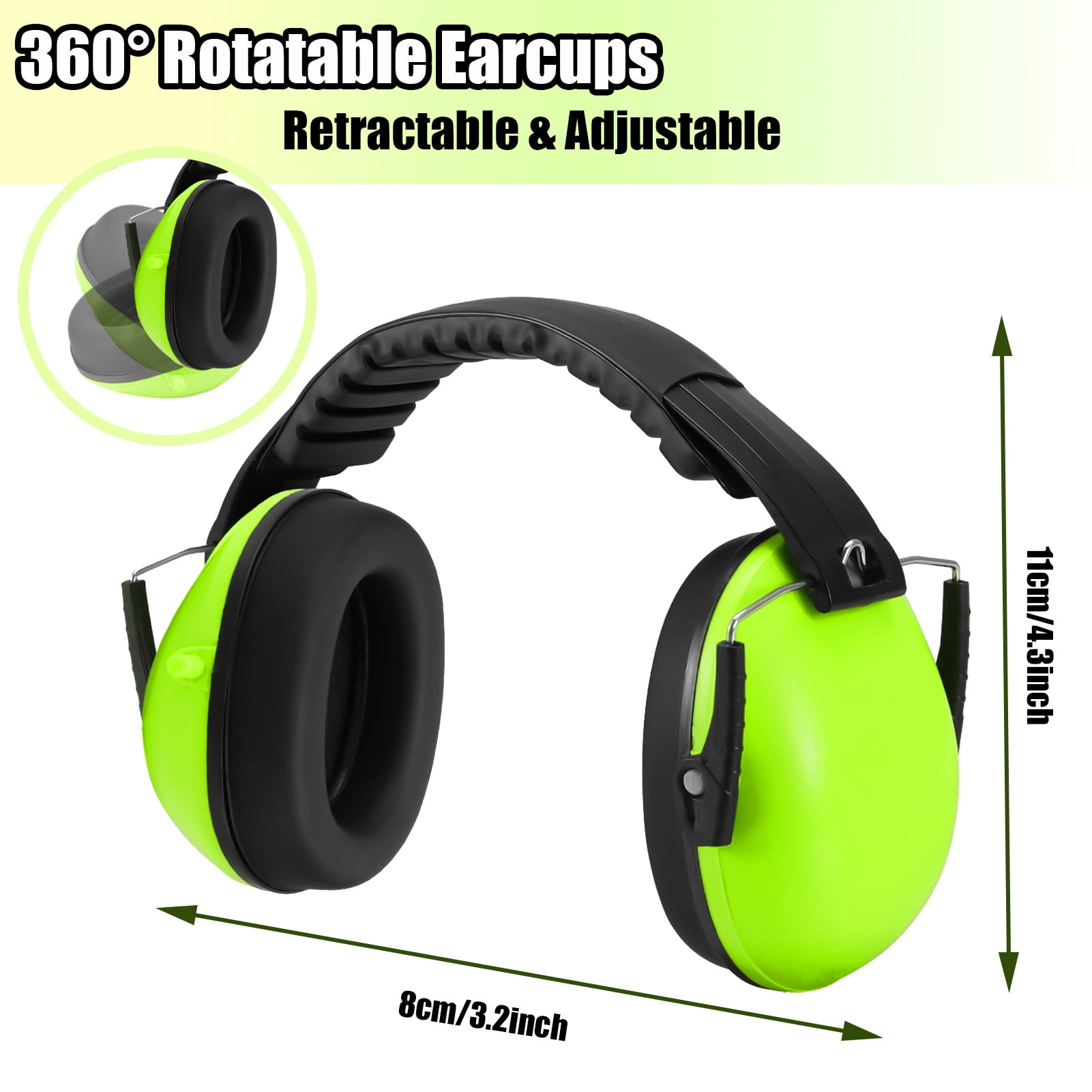 Abaima Kids Noise Cancelling Headphones, Steel-Reinforced Adjustable Ear Protection for Sensory Needs (Pink/Green, 2 Pack) ec08b