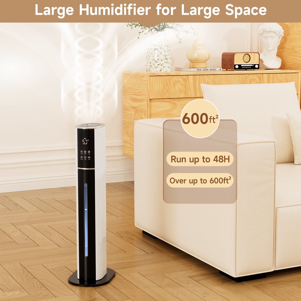 Topteng Large Room Humidifier, Smart Ultrasonic Cool Mist with Remote Control (White, 2.4 gal) w6pfe