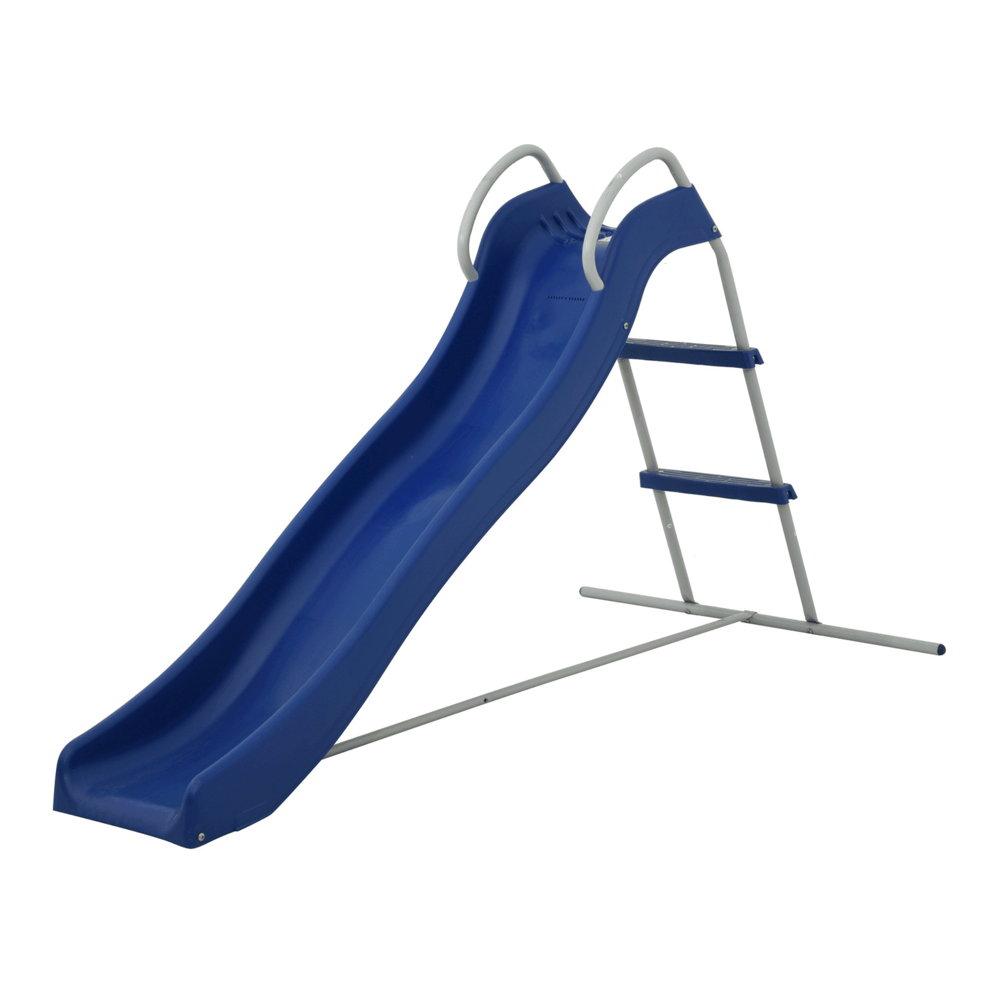 Mersco Kids Freestanding Plastic Slide, Indoor Outdoor Backyard Playset, Durable Weather-Resistant Design (Blue, 71 in) v5kf4