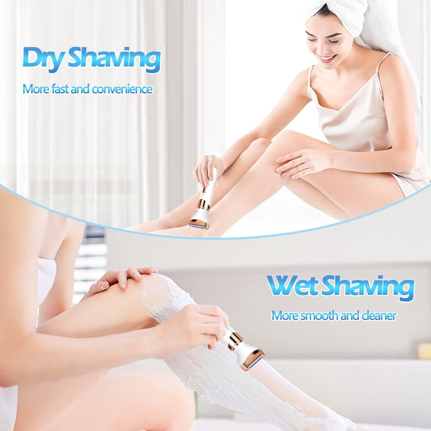 OBACRE 4-in-1 Electric Shaver for Women, Rechargeable Cordless Hair Removal Trimmer for Face, Legs, and Bikini (1 Count) h0agr