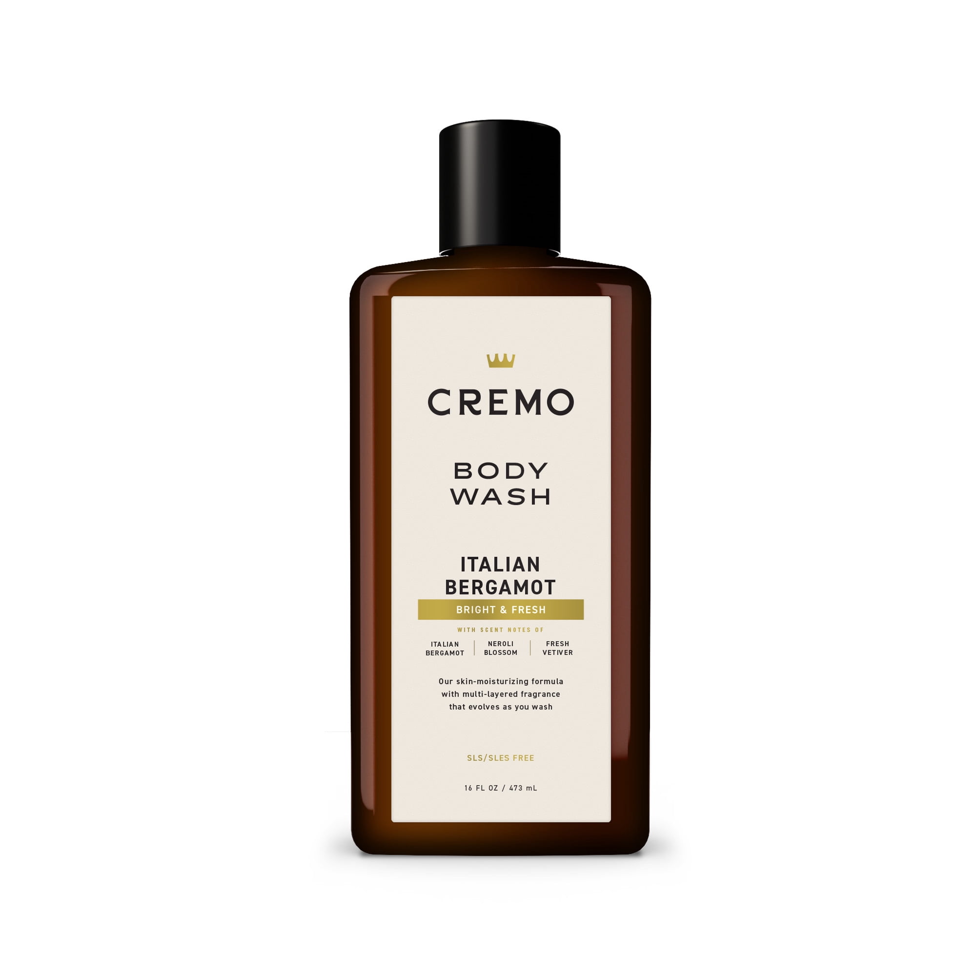 Cremo Men's Body Wash, Italian Bergamot Scent, Moisturizing Formula (16 fl oz) 4qkit