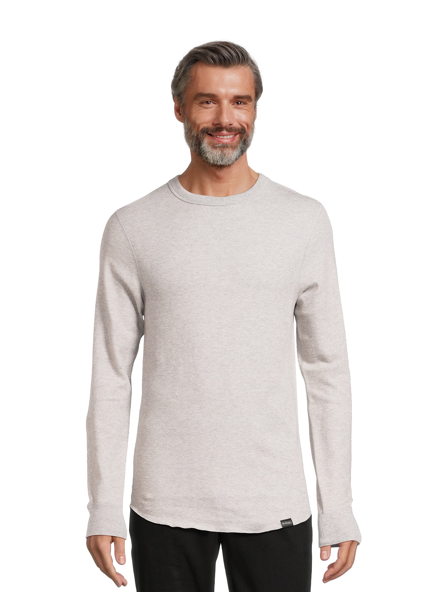 Hanes Originals Men's Raschel Reversible Knit Thermal Top (Grey, S-2XL) 783fq