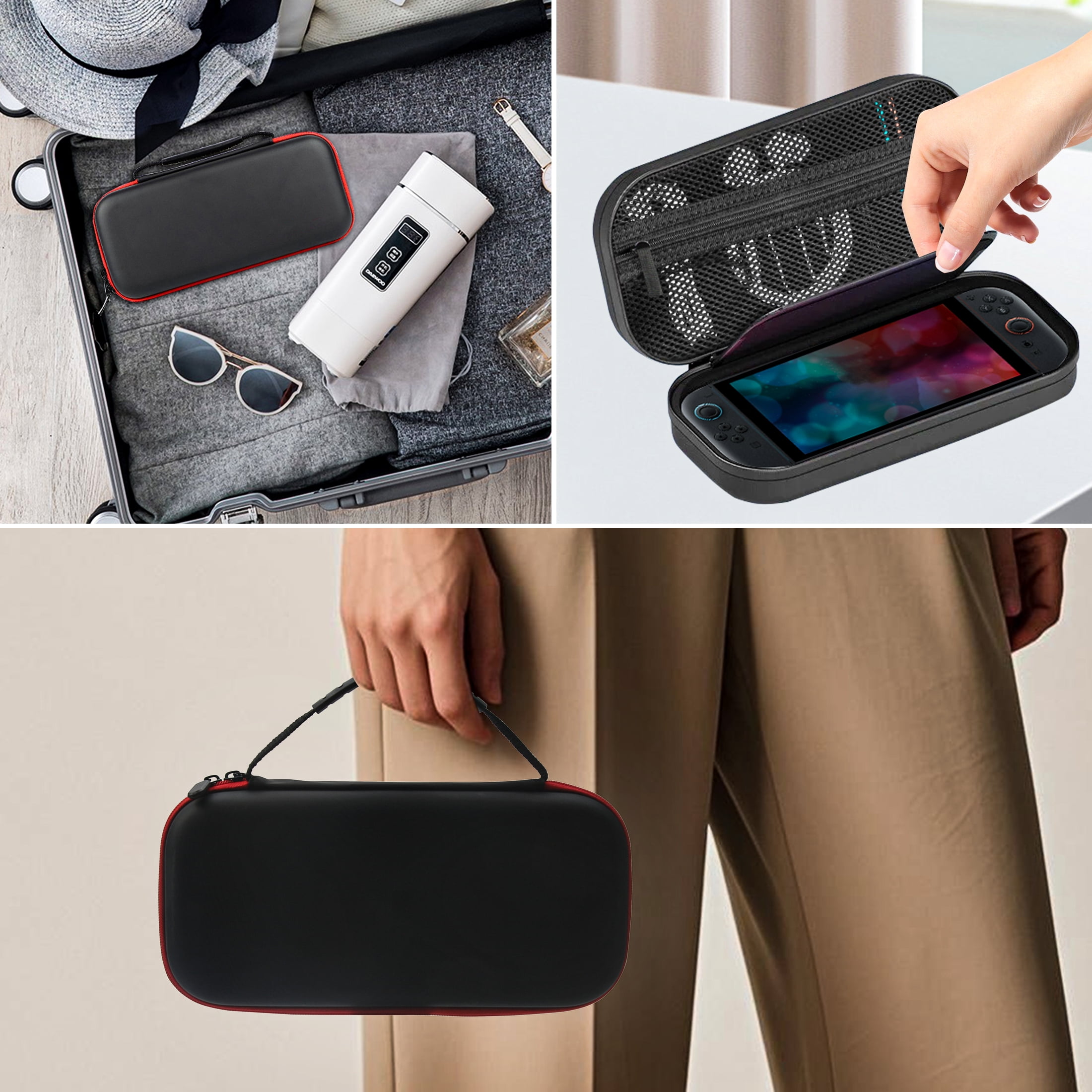 YUOY Carrying Case for Nintendo Switch 2 (2025), Hard EVA Travel Protective Storage Bag with Screen Protector (Black, 1 Pack) kvp0u