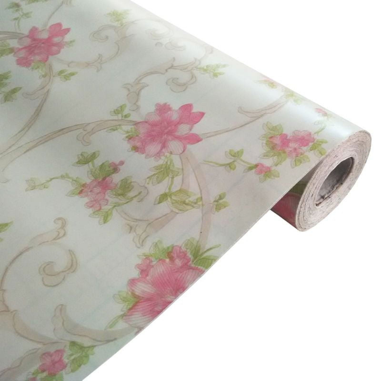 HomeDecor Pink Rose Self-Adhesive Wallpaper (Floral Pattern, 17.7 in x 118 in) zil0b