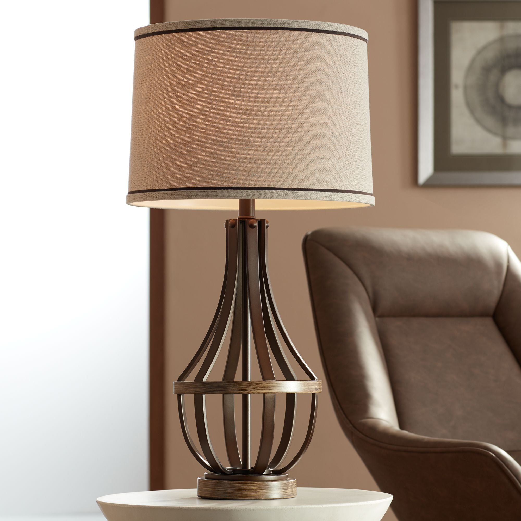 Franklin Iron Works Louanne Industrial Table Lamp (Oil Rubbed Bronze, 29 in) pp92i