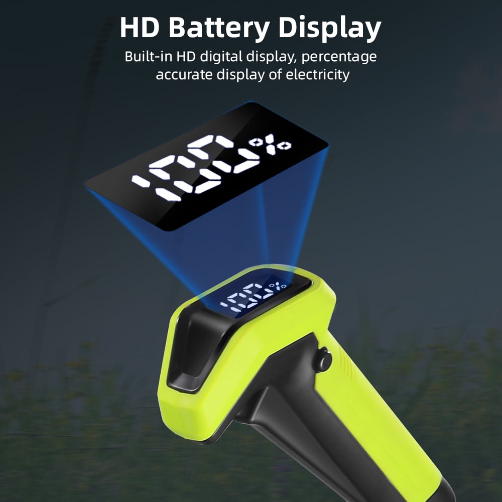 Paddsun Electric Cordless Weed Trimmer with Digital Power Display and Auxiliary Wheel (21V) ysp0b