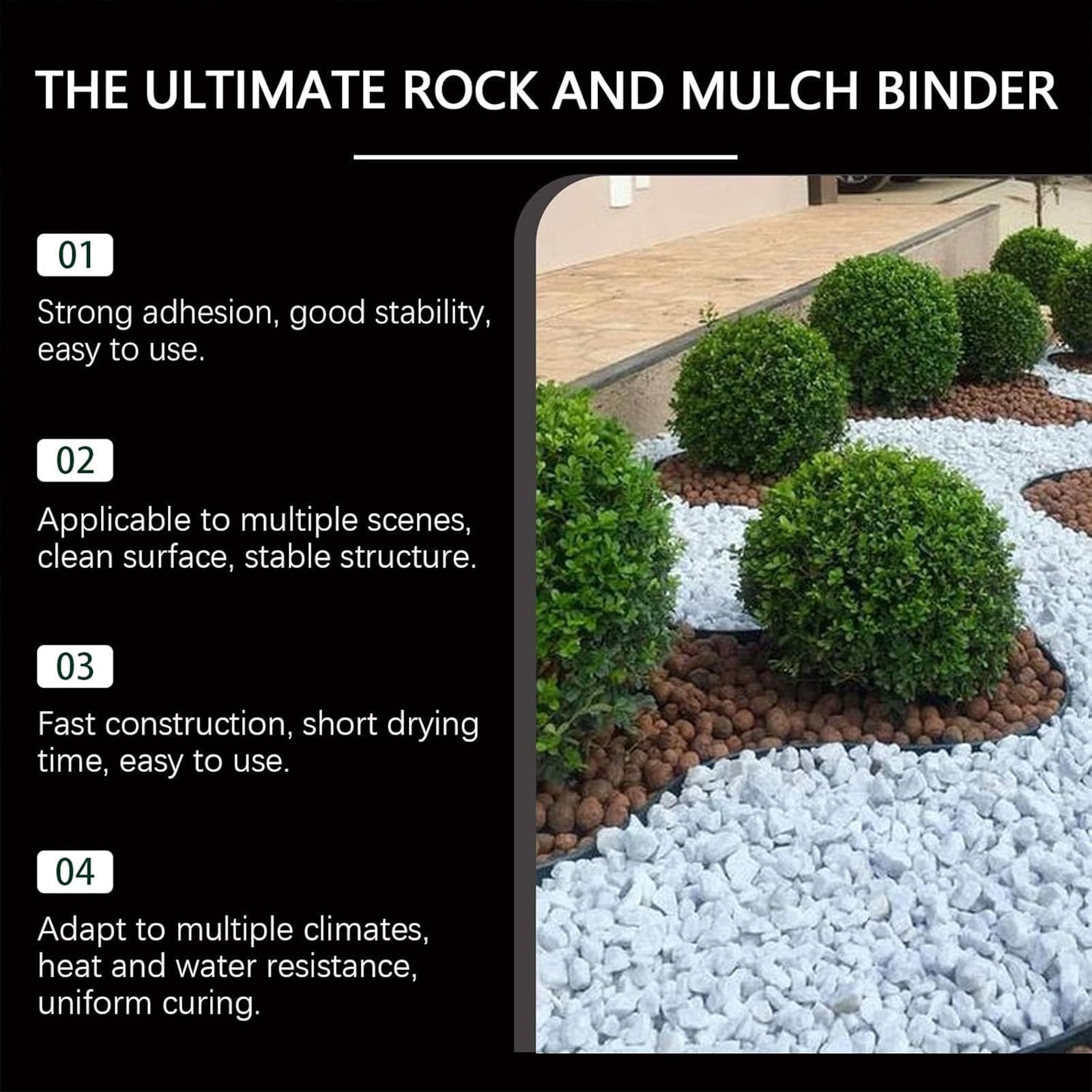 EcoGuard Rock & Mulch Binder, Landscape Stabilizer Glue for Gravel and Bark, Weather-Resistant Garden Adhesive (32 fl oz) jx5ae