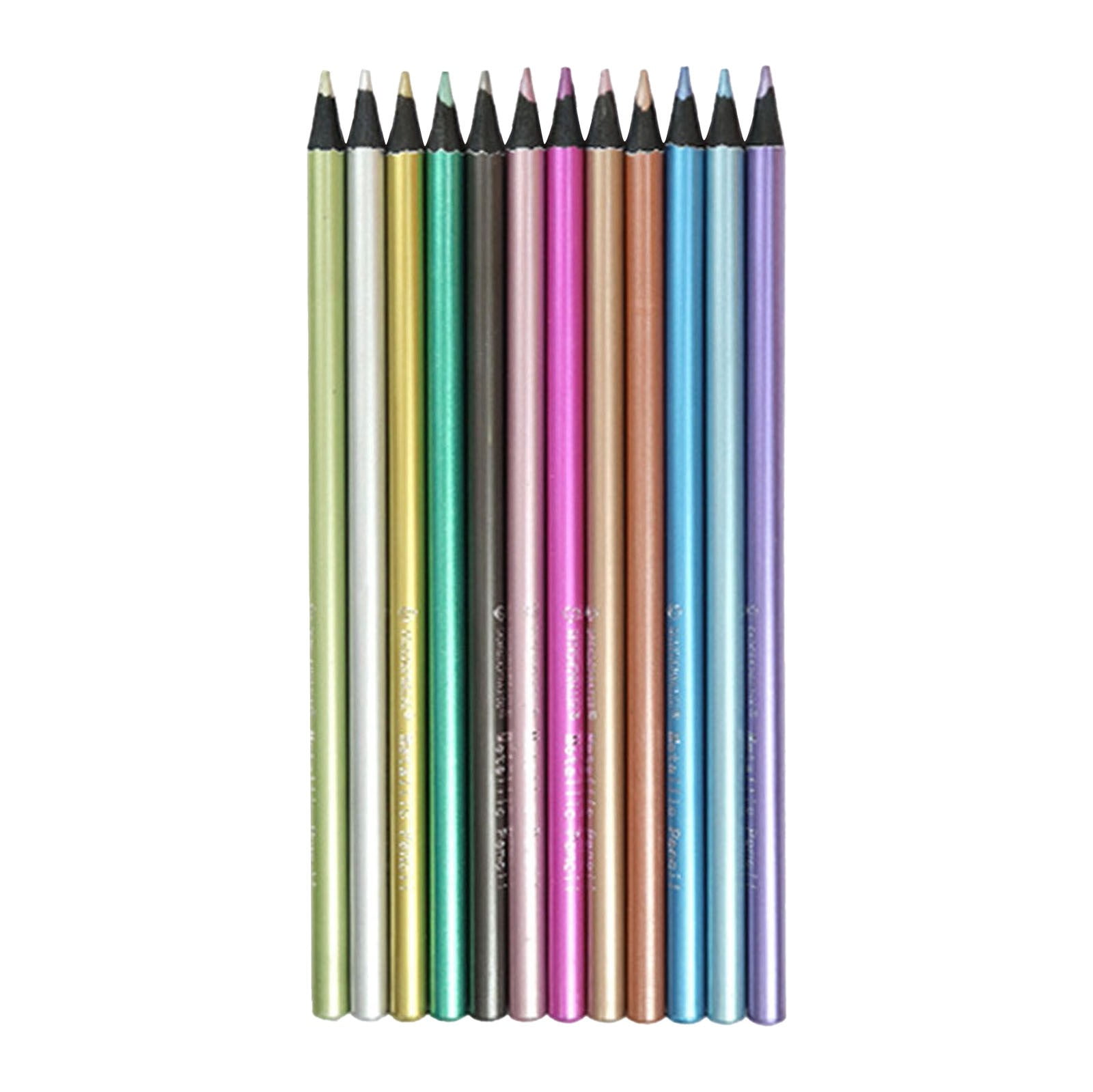 AQITTI Metallic Colored Pencils, Soft Core Art Drawing Pencils for Adult Coloring and Sketching (Blue, 12-Pack) clu6x