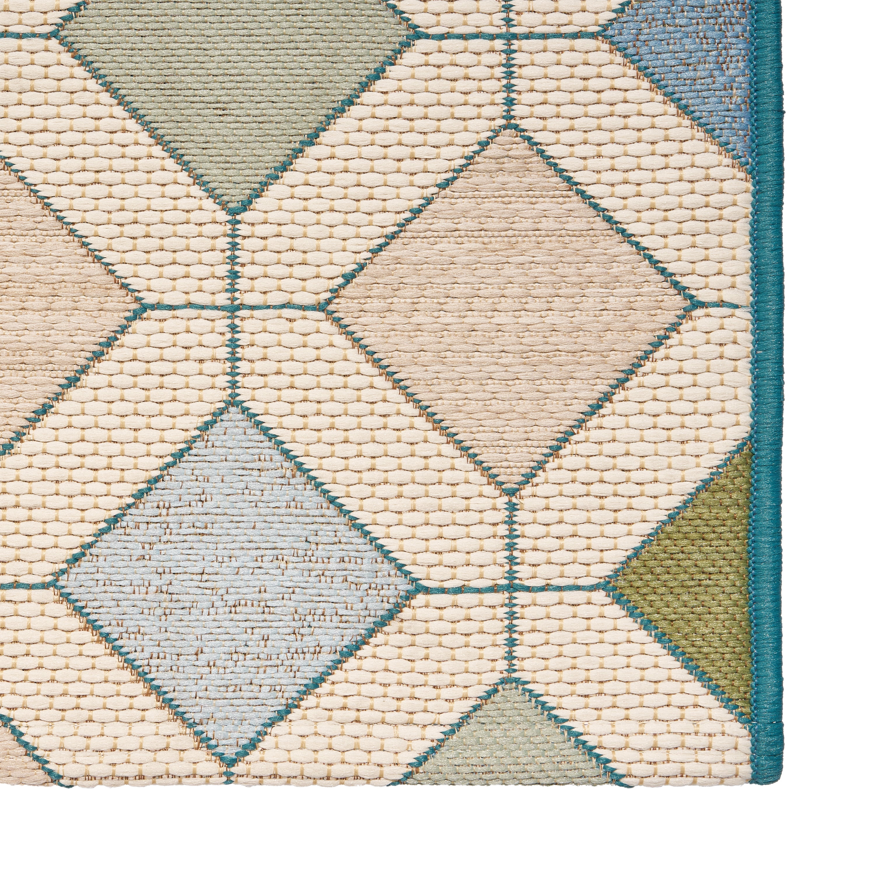 Beautiful by Drew Barrymore Tiles Outdoor Rug (Blue, 5 ft x 7 ft) ga2i4