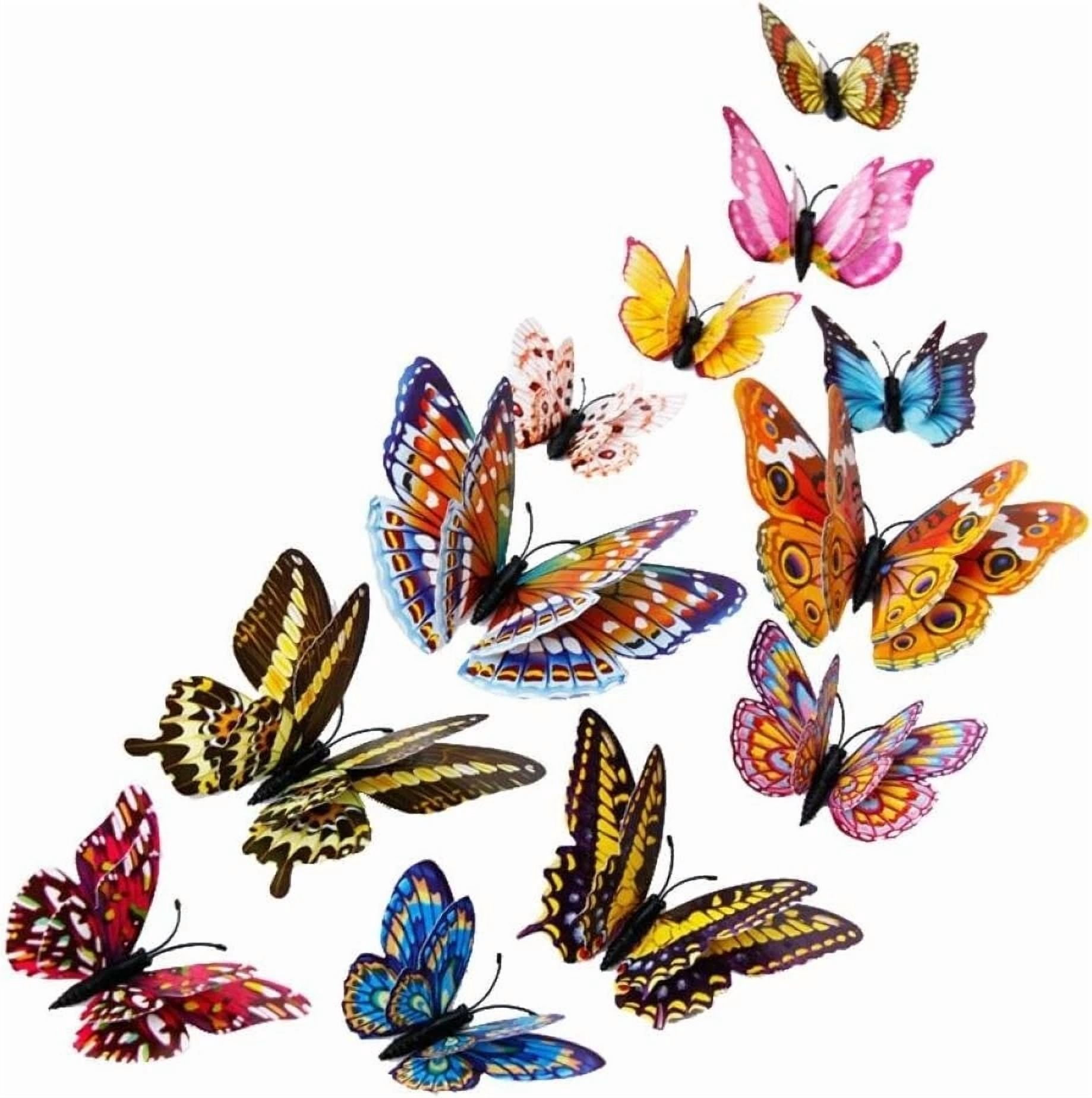 FLINT 3D Butterfly Wall Stickers Removable PVC Decals for Home Decor (12 Pack) 9dd3y