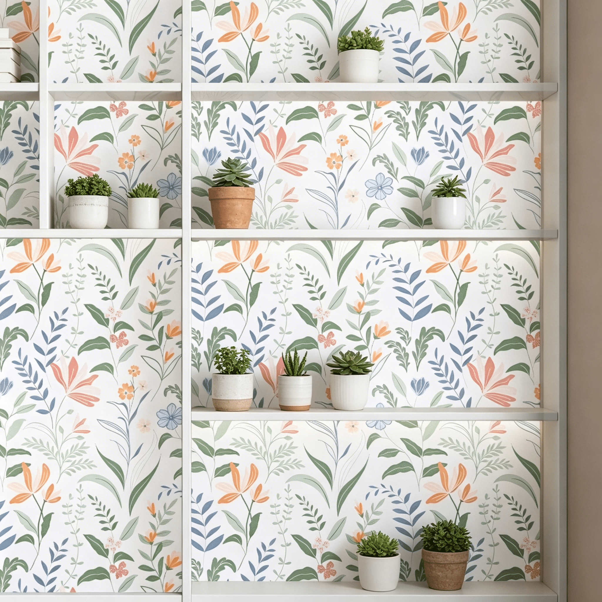 DAZLUTE Peel and Stick Adhesive Wallpaper, Removable Floral Contact Paper for Furniture and Walls (Green, 17.72 in x 118 in) 0dqo0