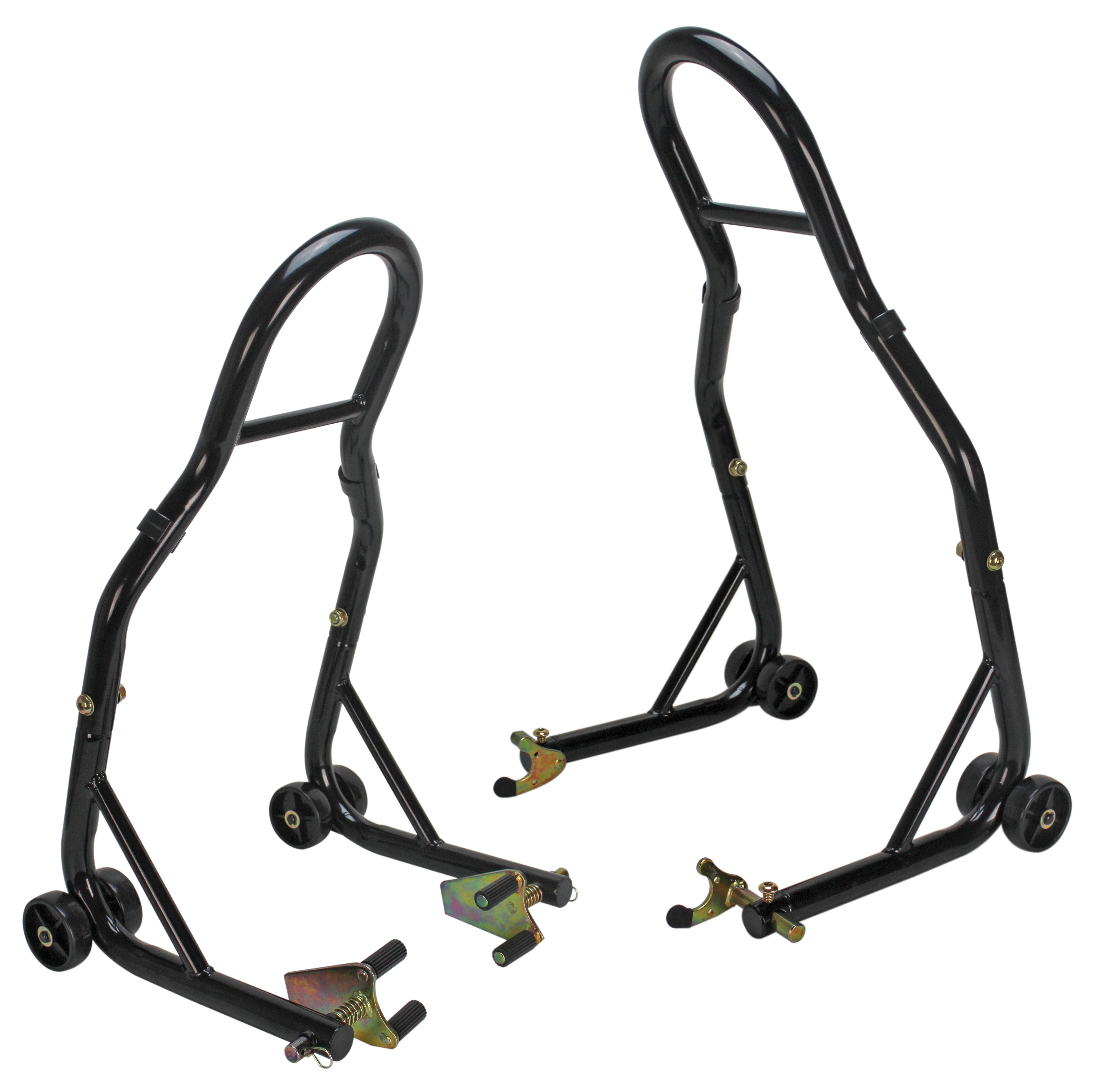 Extreme Max Sport Bike Motorcycle Front and Rear Spool-Style Lift Stand Set (Black, 13.5 in) lqa0i