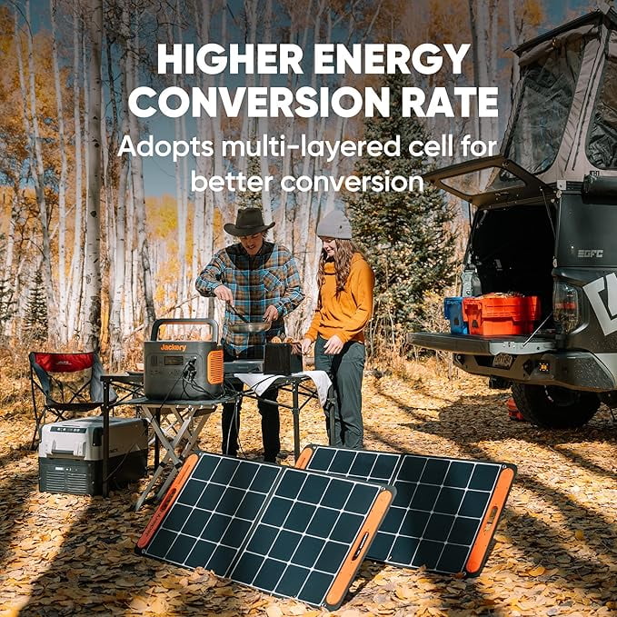 Jackery SolarSaga 100W Bifacial Solar Panel Portable High-Efficiency Foldable Charger (Black, 7.94 lb) 8kjib