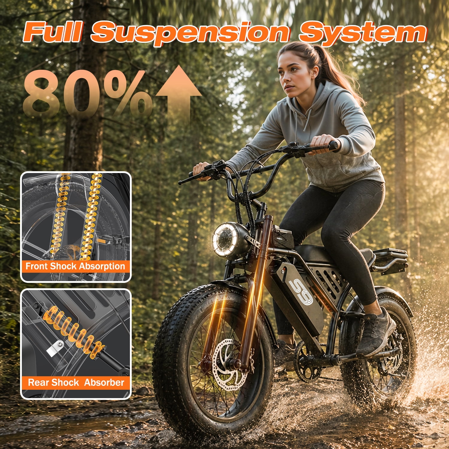 ASKGO Electric Bike for Adults, 750W Fat Tire Off-Road Ebike, 30MPH Speed & 75 Mile Range, Cargo Ebike with NFC Unlock (48V 20Ah) wkgi6