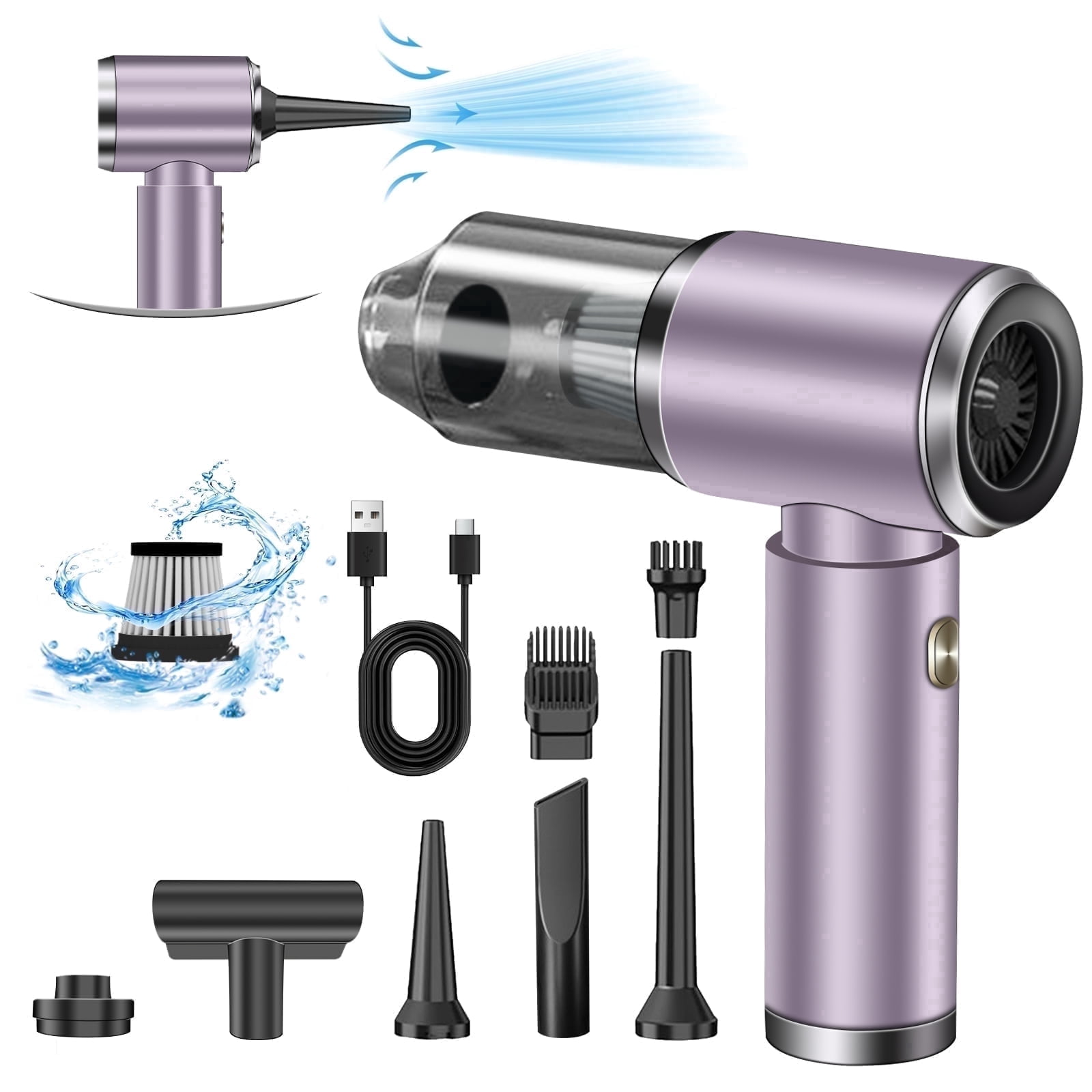 Pentantan Cordless Handheld Vacuum Cleaner, 12000PA High-Power Suction, 2-Speed Portable Mini Vacuum for Car and Keyboard (Purple, 0.8 lb) t8jg0