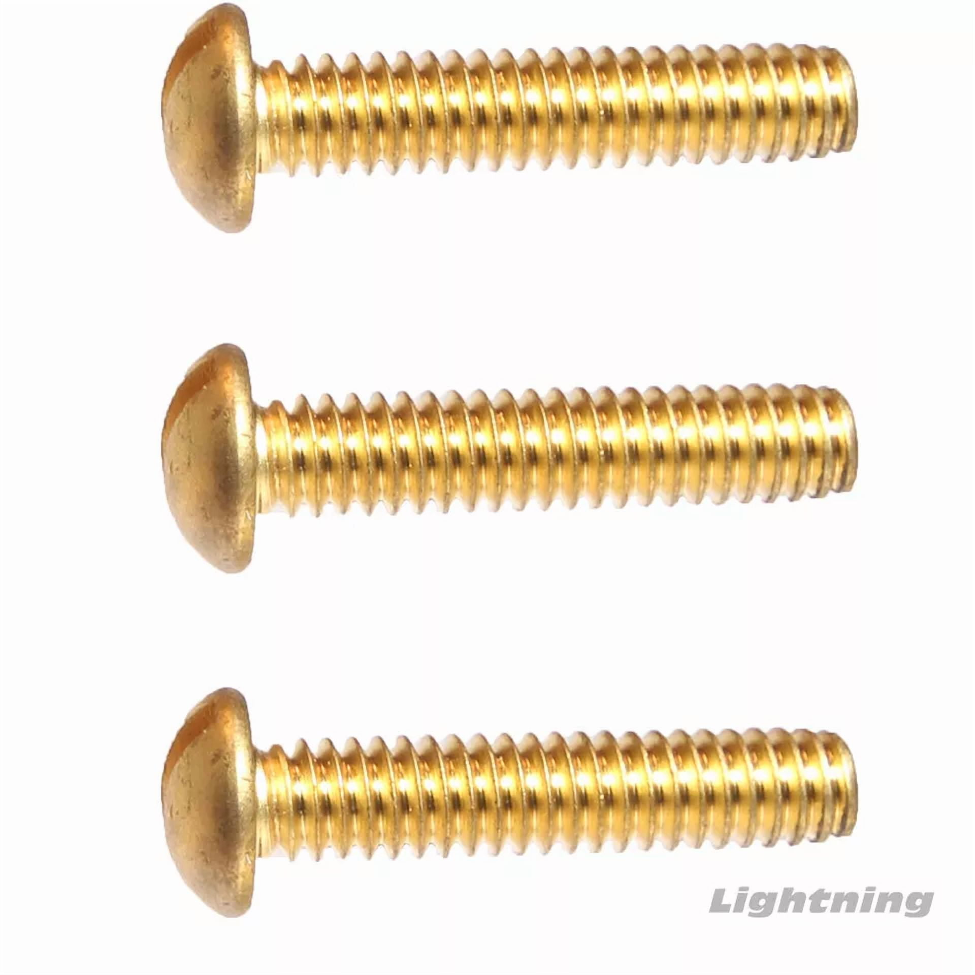 YANI Slotted Round Head Machine Screws (Solid Brass, #6-32 x 0.5 in, 25 Pack) tdqmf - Image 2