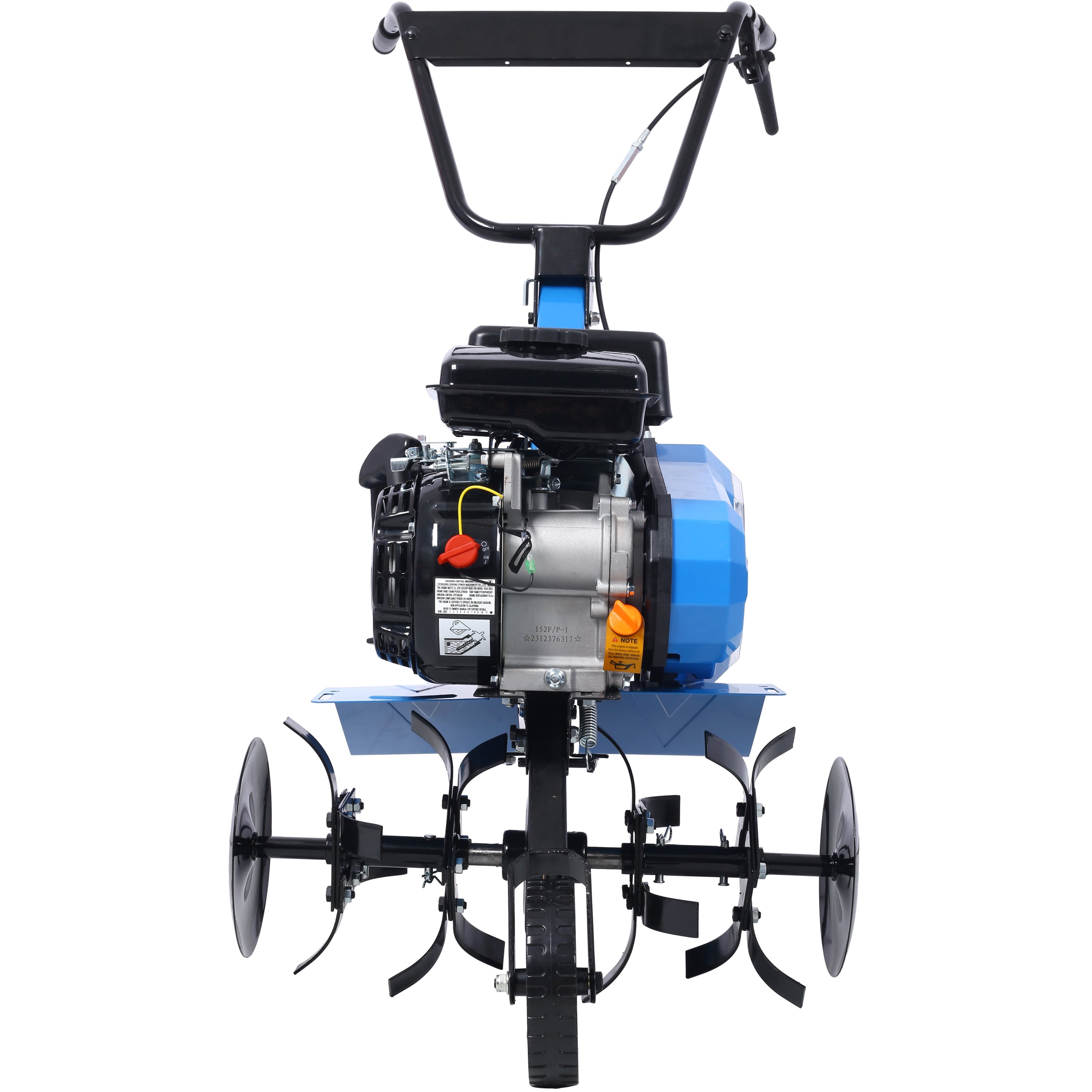 Enyopro Gas Powered Garden Tiller, 78.5cc 4-Stroke Front Tine Rototiller with Adjustable 18 in Tilling Width (Orange, 18 in) 8x3zy