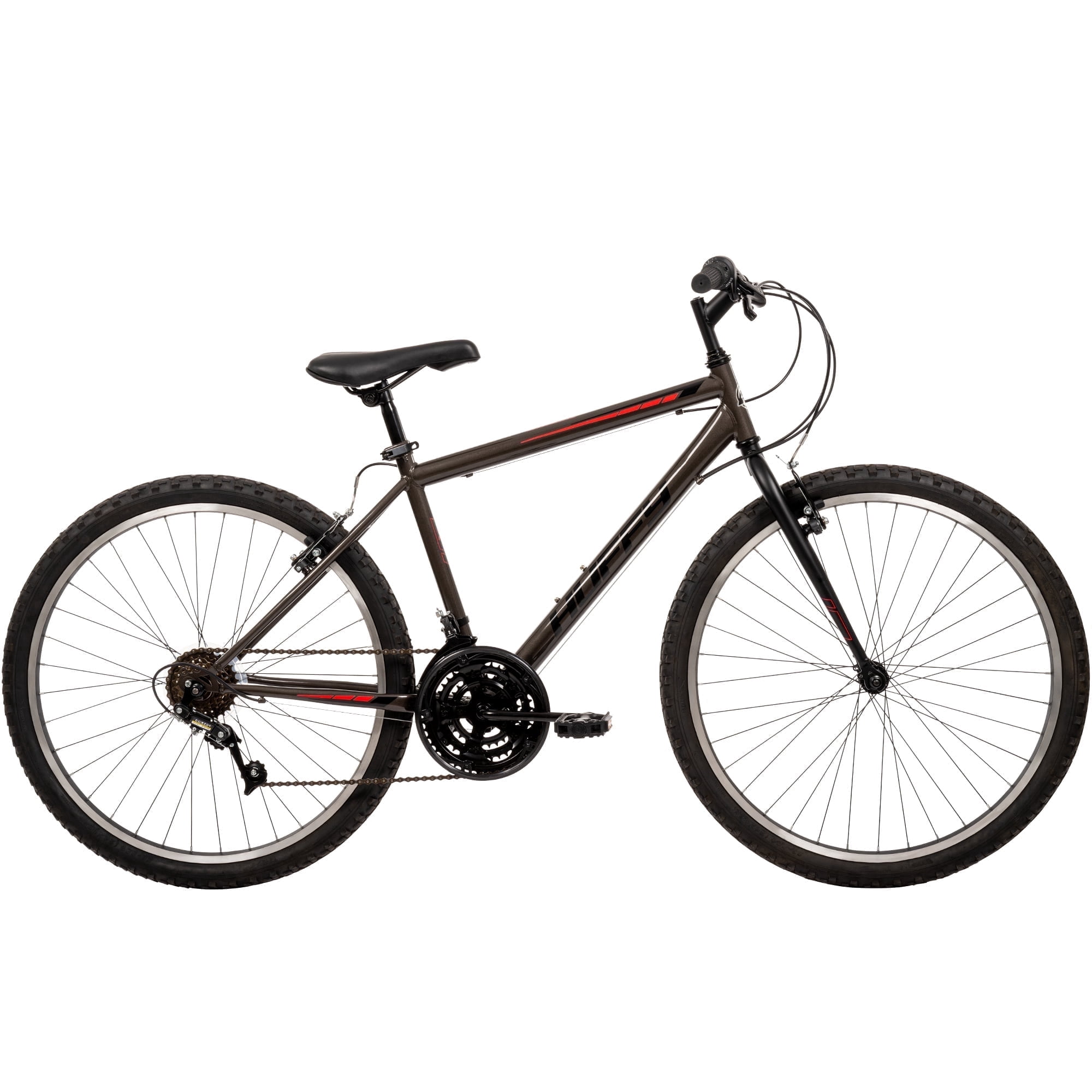 Huffy North Peak Mountain Bike, 15-Speed All-Terrain Bicycle (Charcoal Gray, 26 in) 0okqf