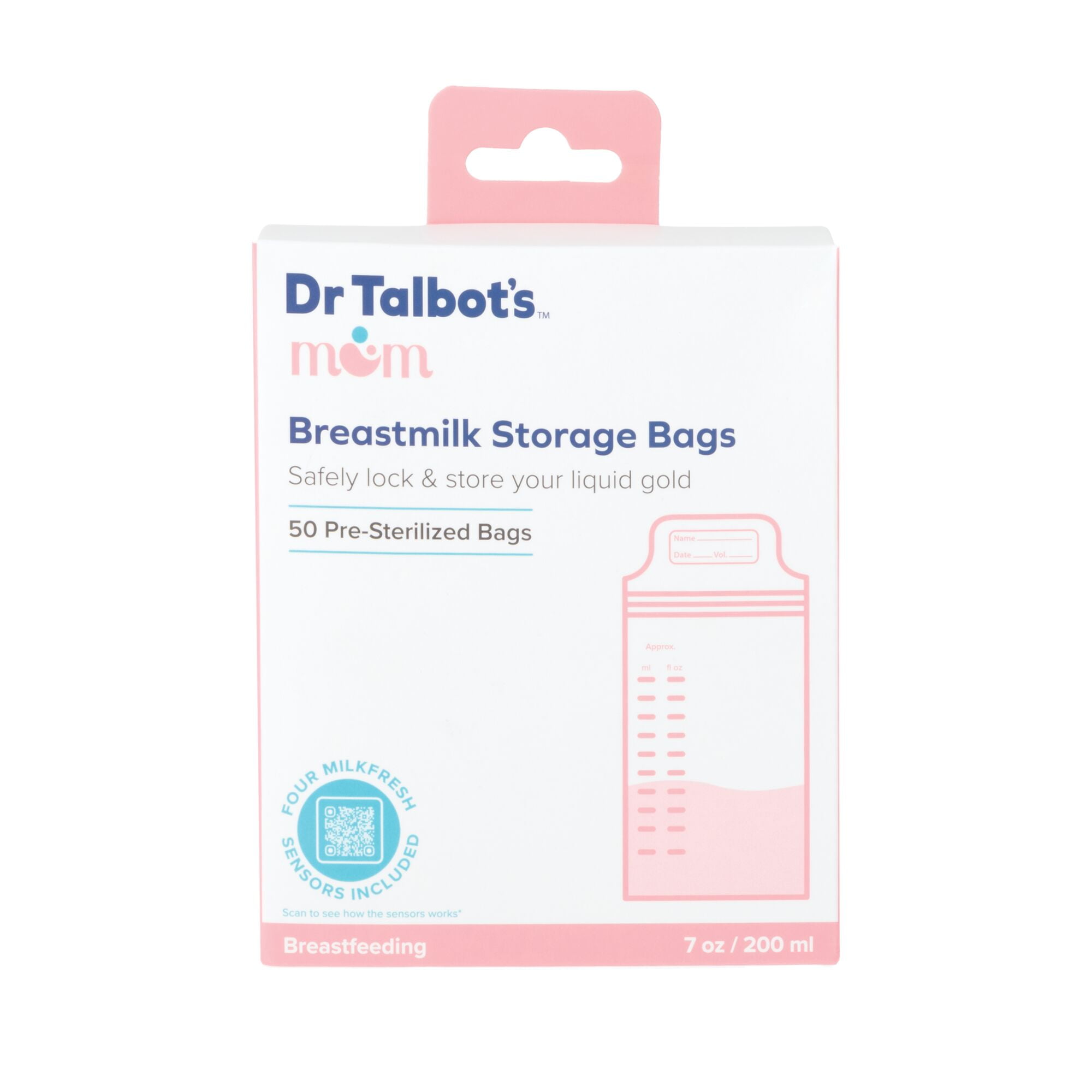 Dr. Talbot's Mom Breastmilk Storage Bags with MilkFresh Sensors (50 Count) 8kzzk