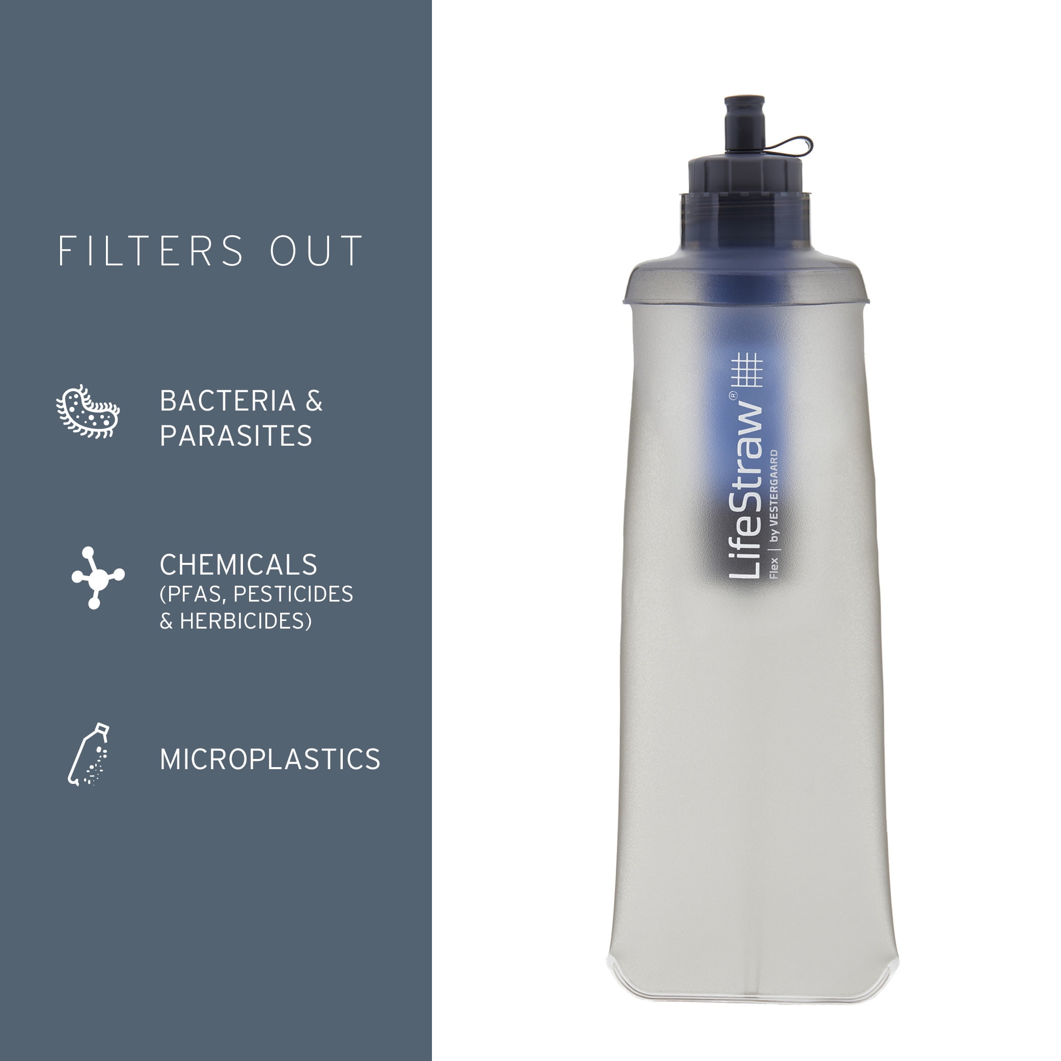 LifeStraw Flex Water Filter System with Collapsible Squeeze (Grey, 22 fl oz) xllyw - Image 8