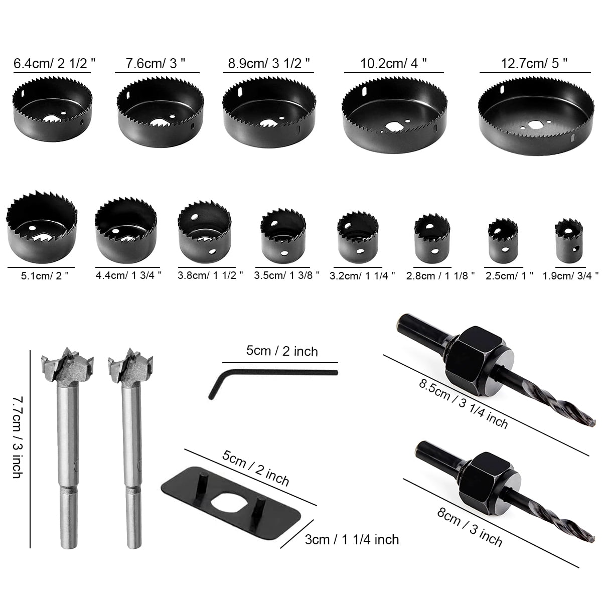LifeIdeas Hole Saw Kit 22-Piece Set for Wood and PVC (3/4 in to 5 in) krfbs