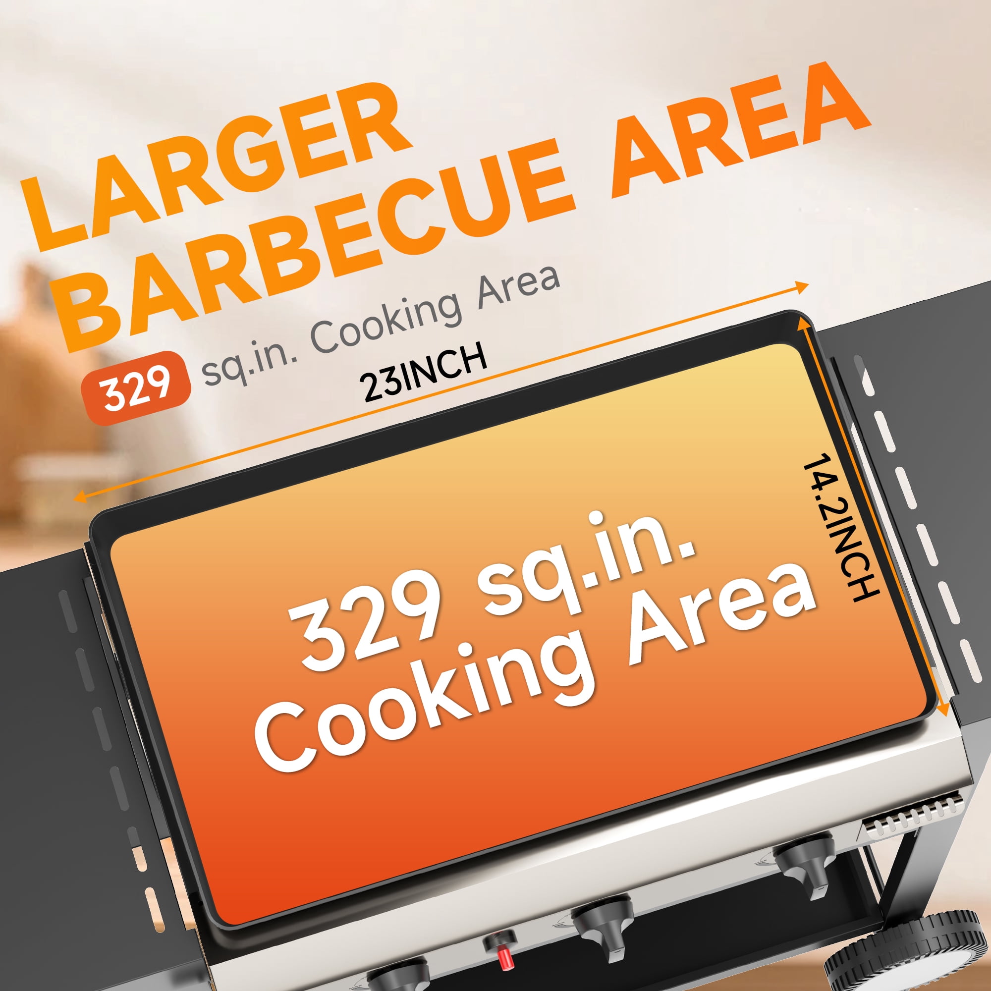 SKOK 3-Burner Propane Flat Top Gas Grill Griddle for Outdoor Cooking (Black, 23 in) mcju1