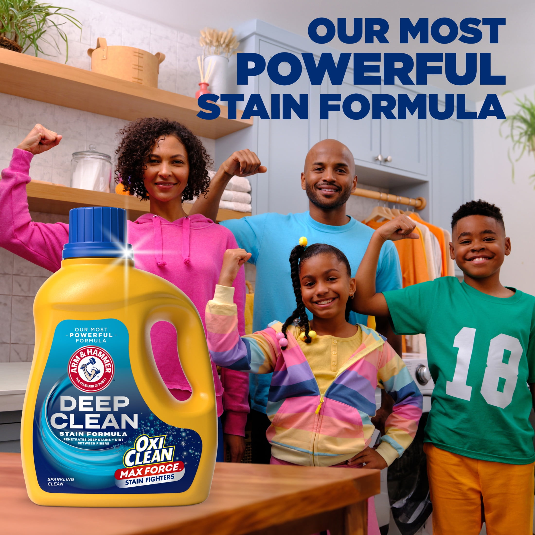 ARM & HAMMER Deep Clean OxiClean Max Force Liquid Laundry Detergent (Sparkling Clean, 75 fl oz) ls0ca
