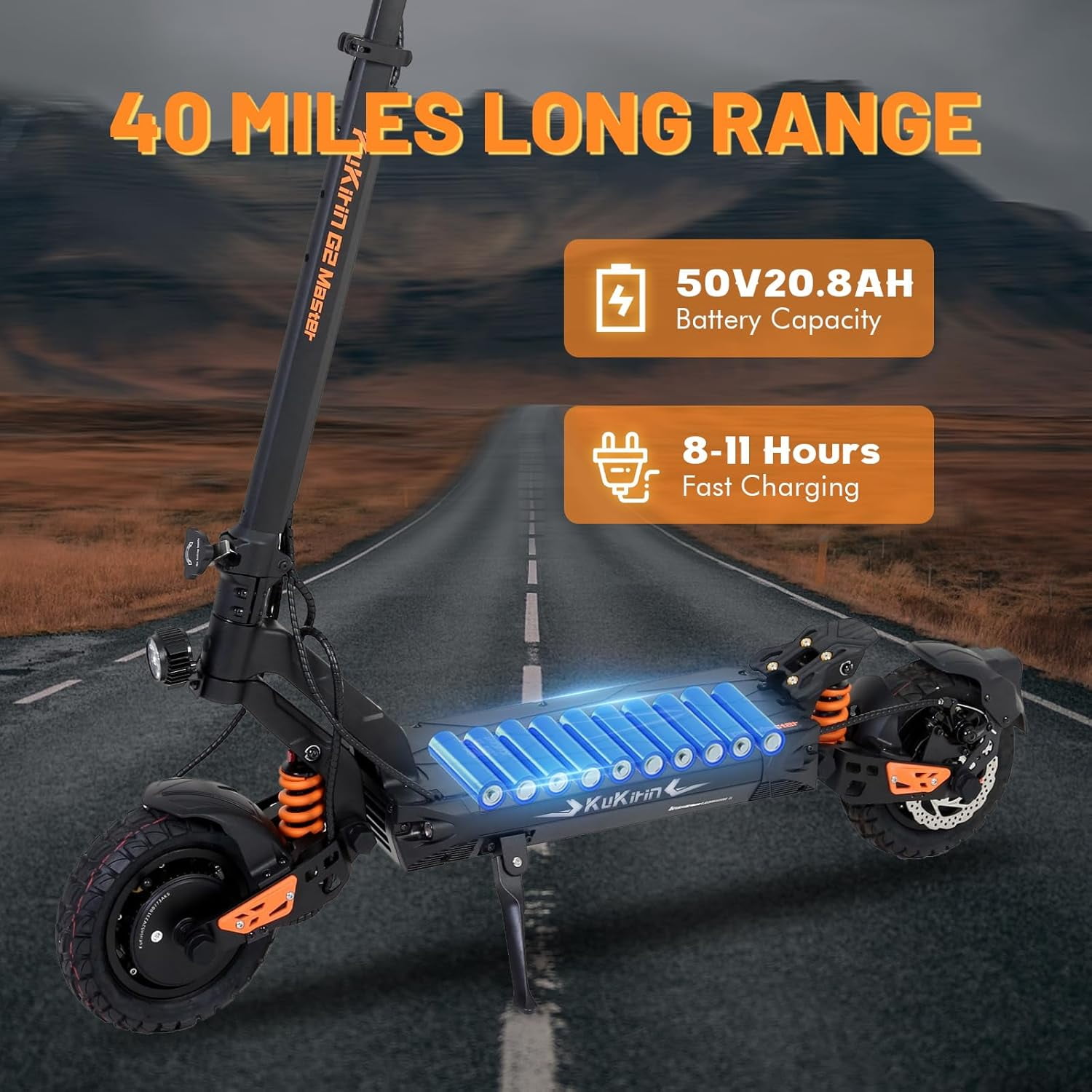 KUKIRIN G2Master Electric Scooter, Dual 1000W Motor, 37 MPH Max Speed, 43 Miles Range, Foldable Commuter E-Scooter (10 in Tires) z6t8z
