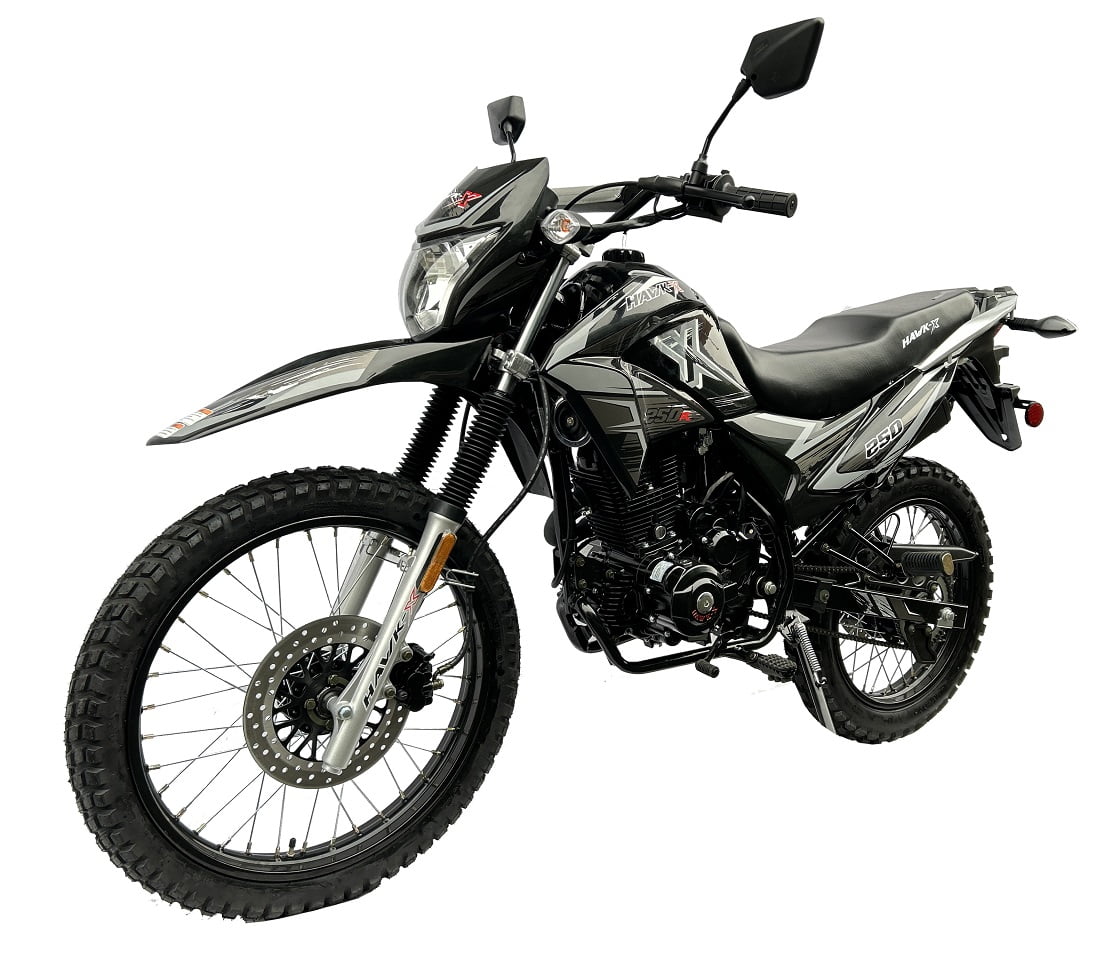 RPS Hawk-X 250cc Motorcycle 5-Speed Manual Transmission (Black, 21 in Front Tire) wo2fd