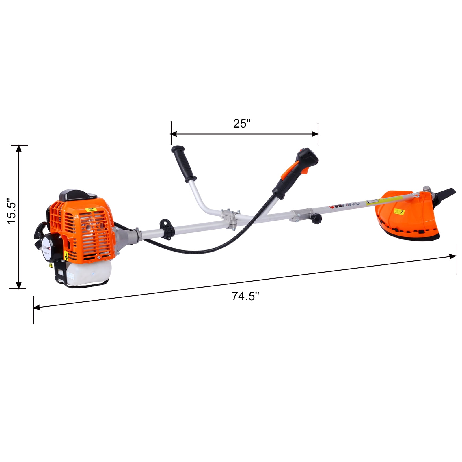 Donext 52cc Gas Weed Eater 2-in-1 String Trimmer and Brush Cutter with Shoulder Strap (Orange, 18 in) rsrp0