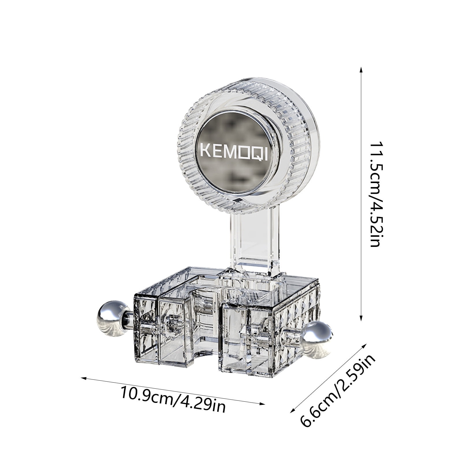 COM1950s Adjustable Suction Cup Shower Head Holder with Hooks (Clear, 1 Pack) wmk01