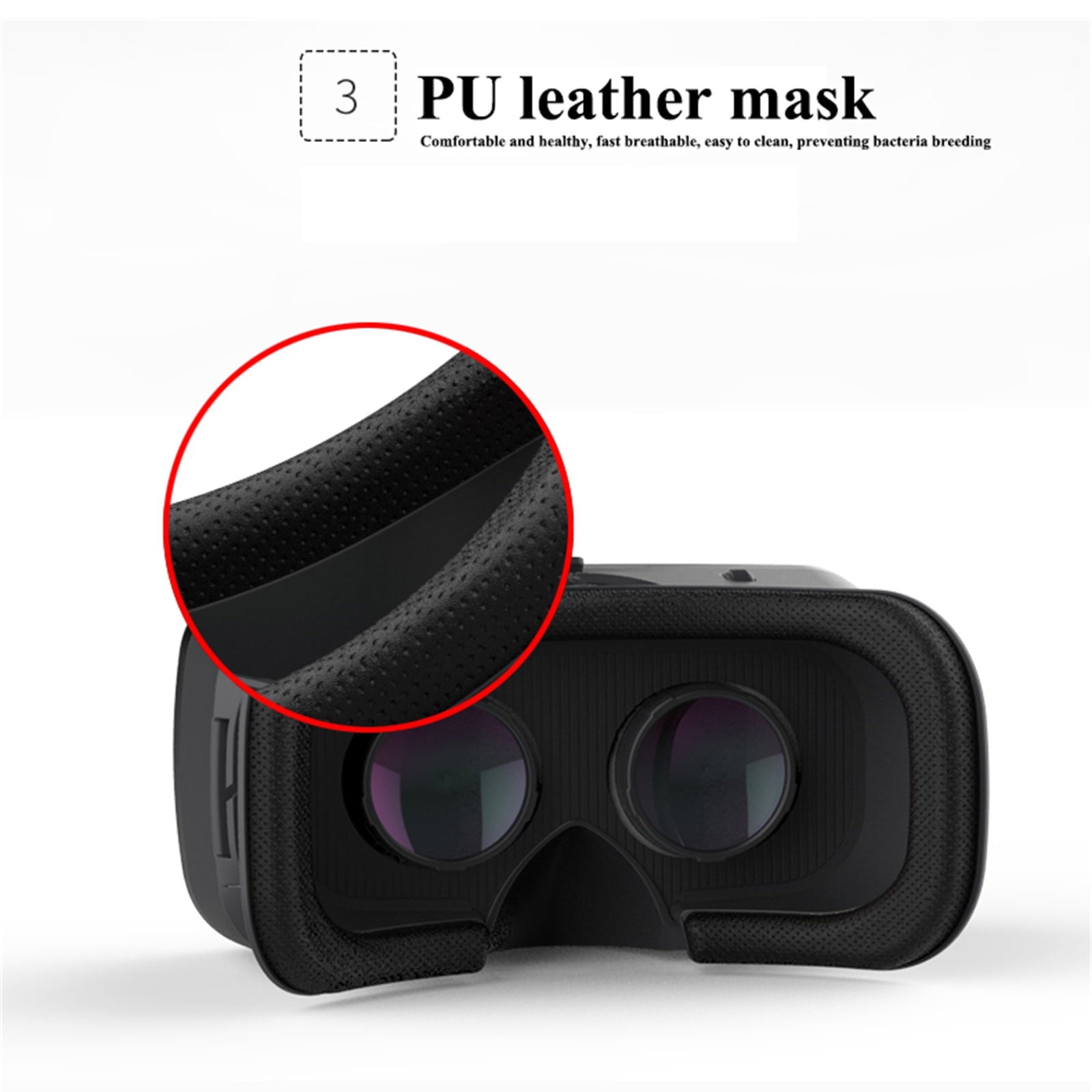 Uscallm Virtual Reality VR Headset for Smartphones, Immersive 3D Gaming and Movie Glasses (Black, One Size) 1oex0