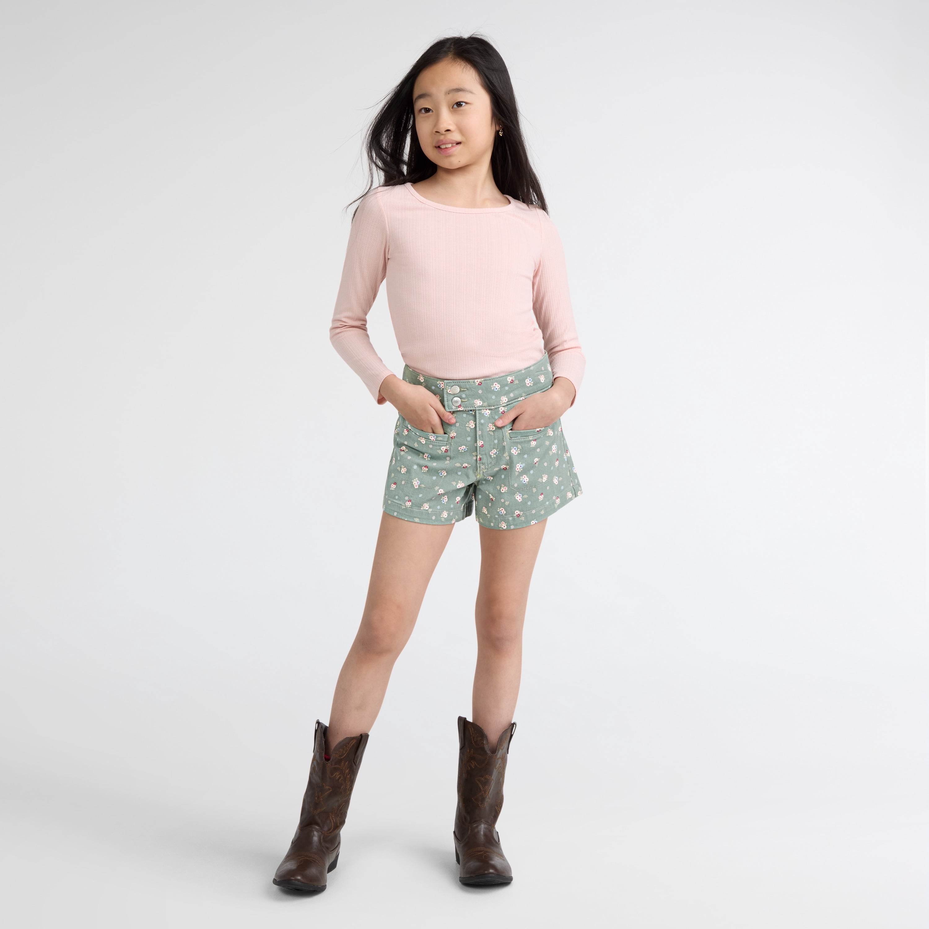 Levi Strauss Signature Girls A-Line Twill Shorts (Casual Everyday Fit, Size 5-18) 2qlhm
