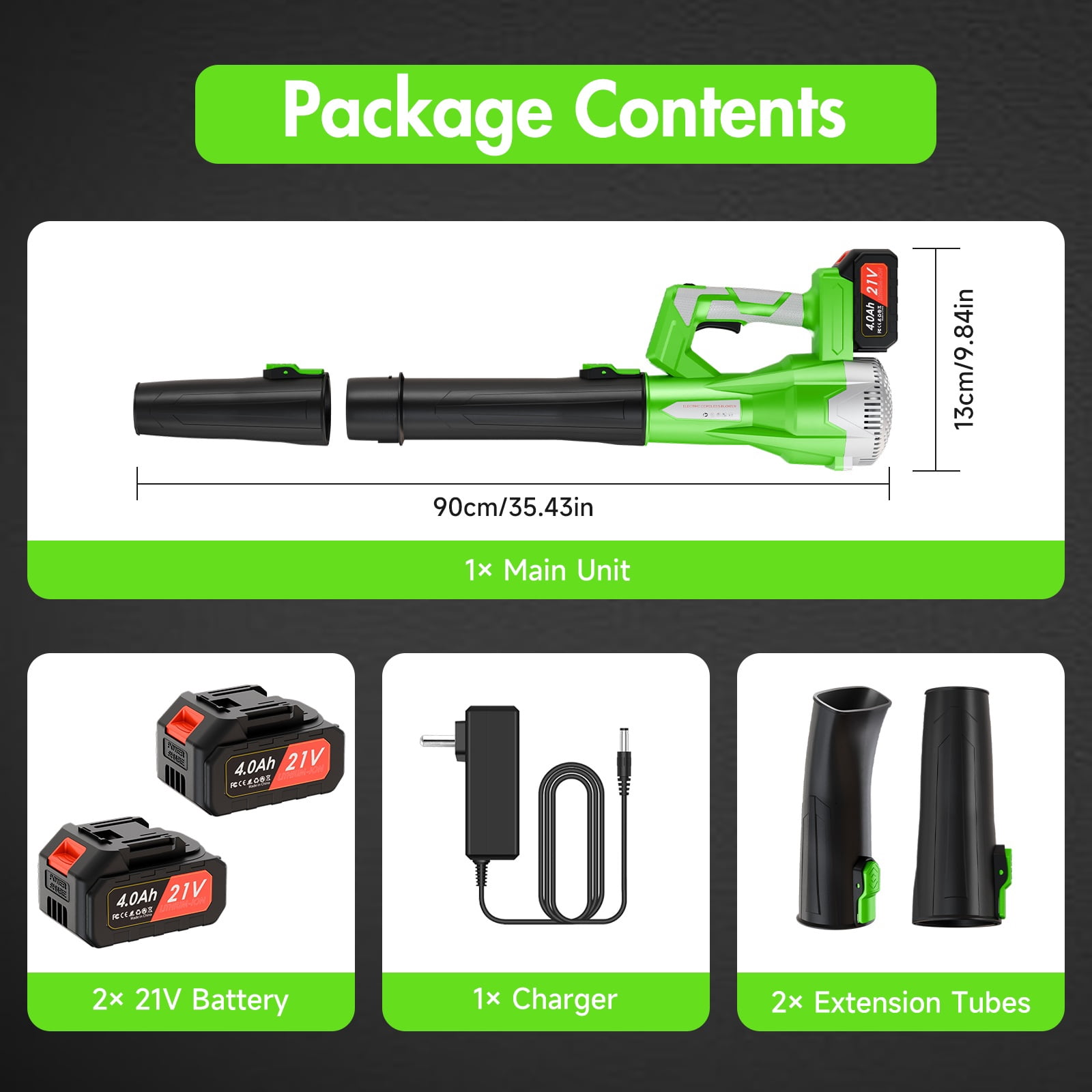 CATGOOD 21V Cordless Leaf Blower, 750CFM 200MPH Electric Blower with 6 Speed Control and 2 Batteries (Black, 3.2 lb) vkwln