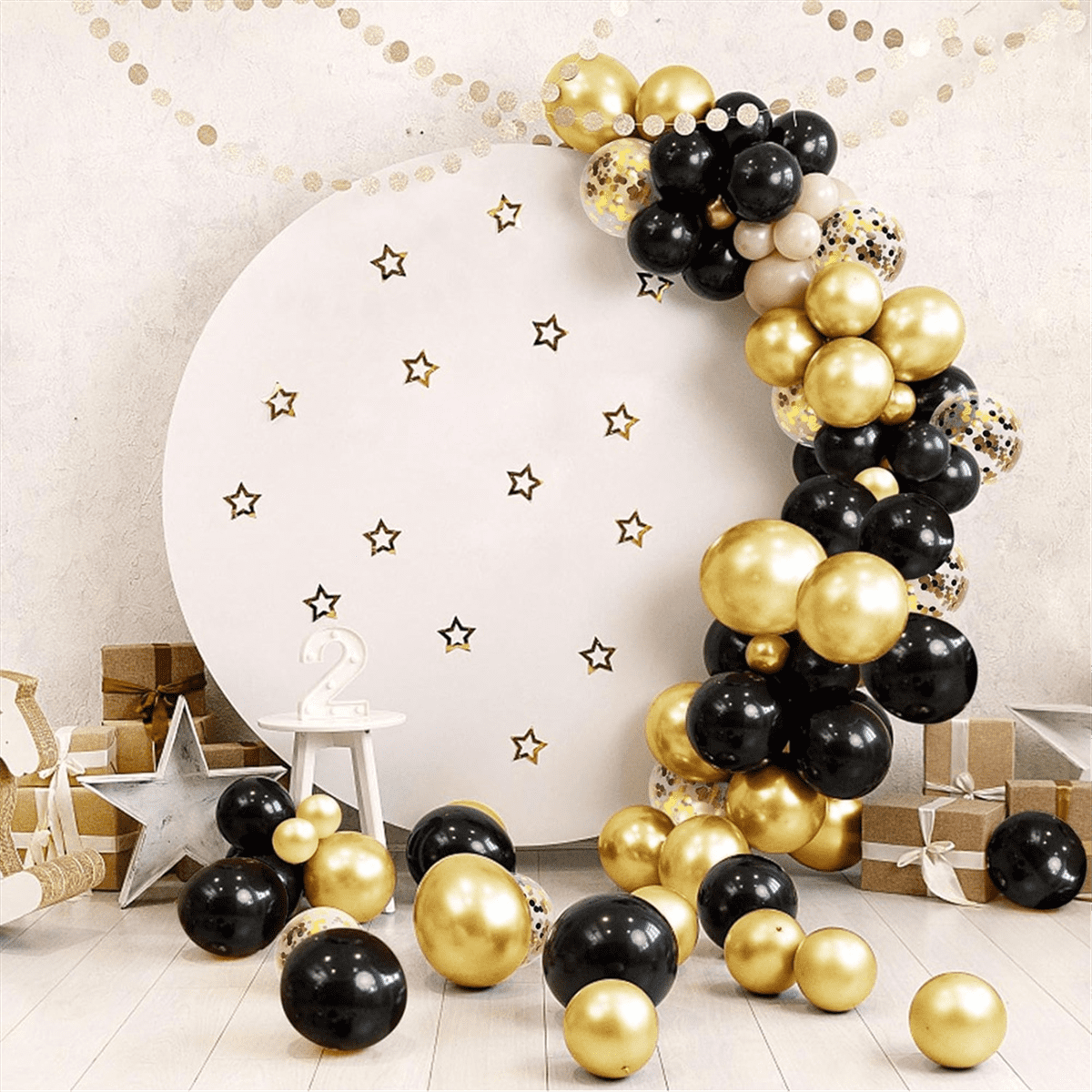 Generic Balloon Garland Arch Kit (Black and Gold, 129 Pieces) 9cybd - Image 6