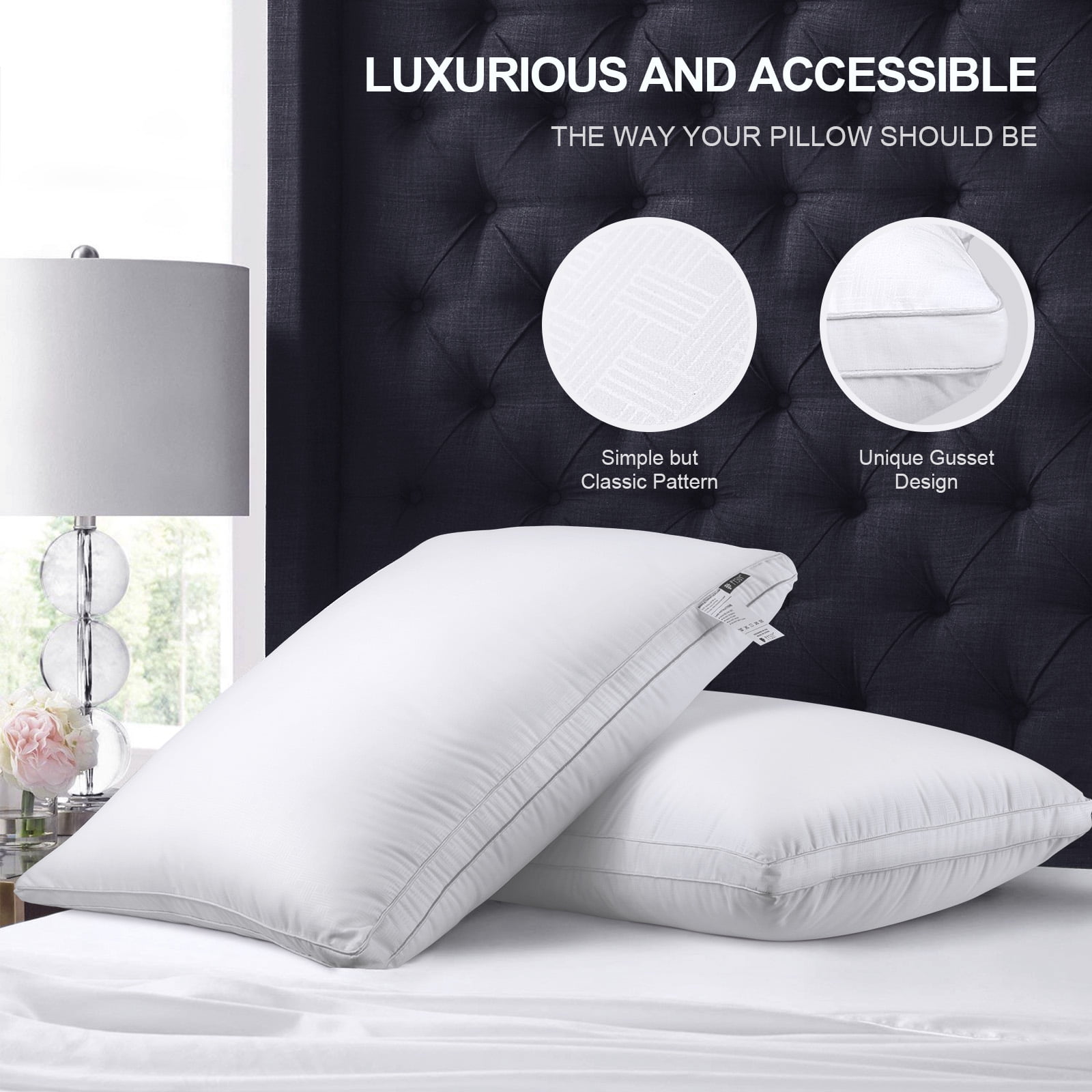 SORMAG Bed Pillows Down Alternative Cooling Hotel Collection (White, Queen Size 20 x 30 in, 2 Pack) m72q2