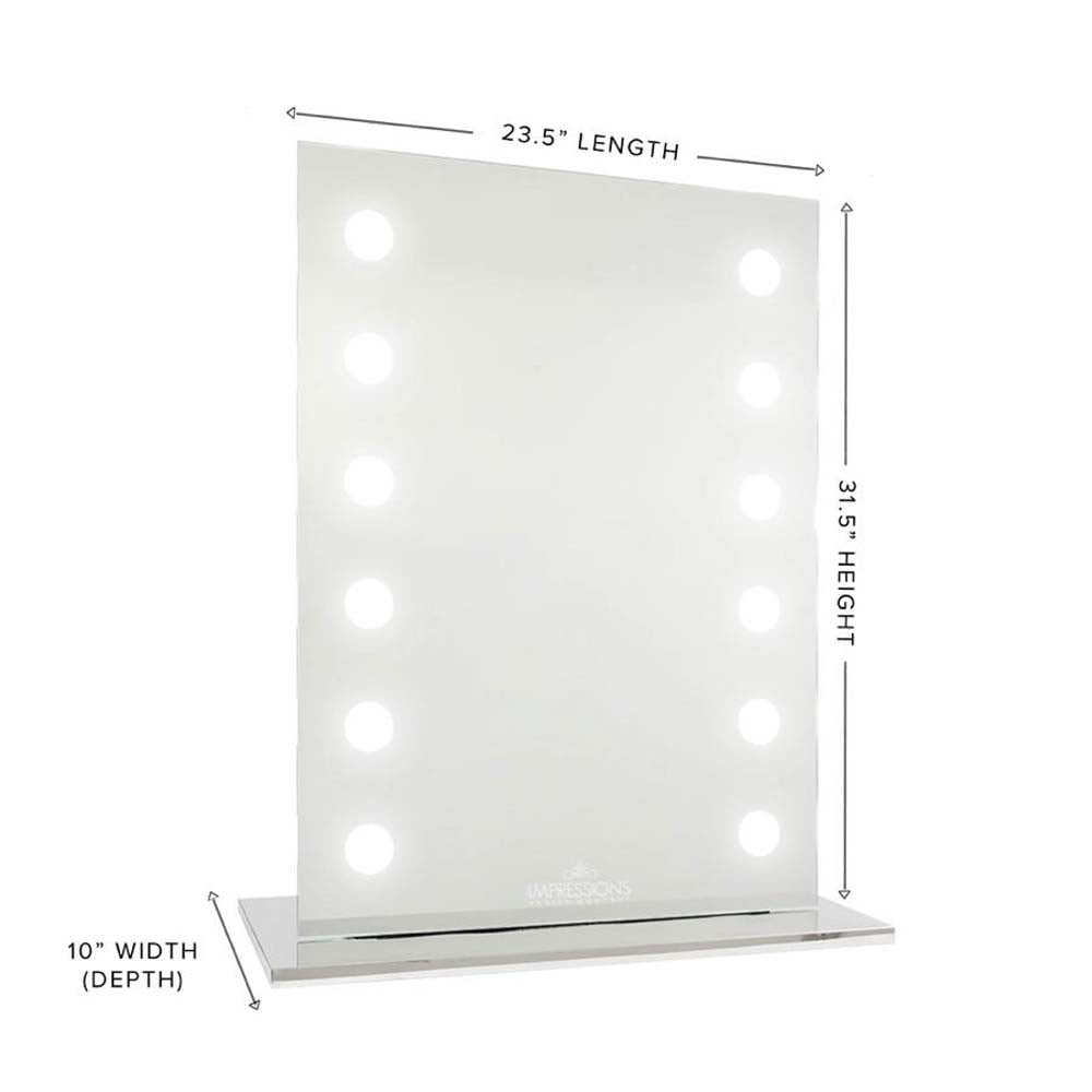 Impressions Vanity Hollywood Mirage Makeup Mirror with LED Lights (White, 25 in x 19 in) 0xte7