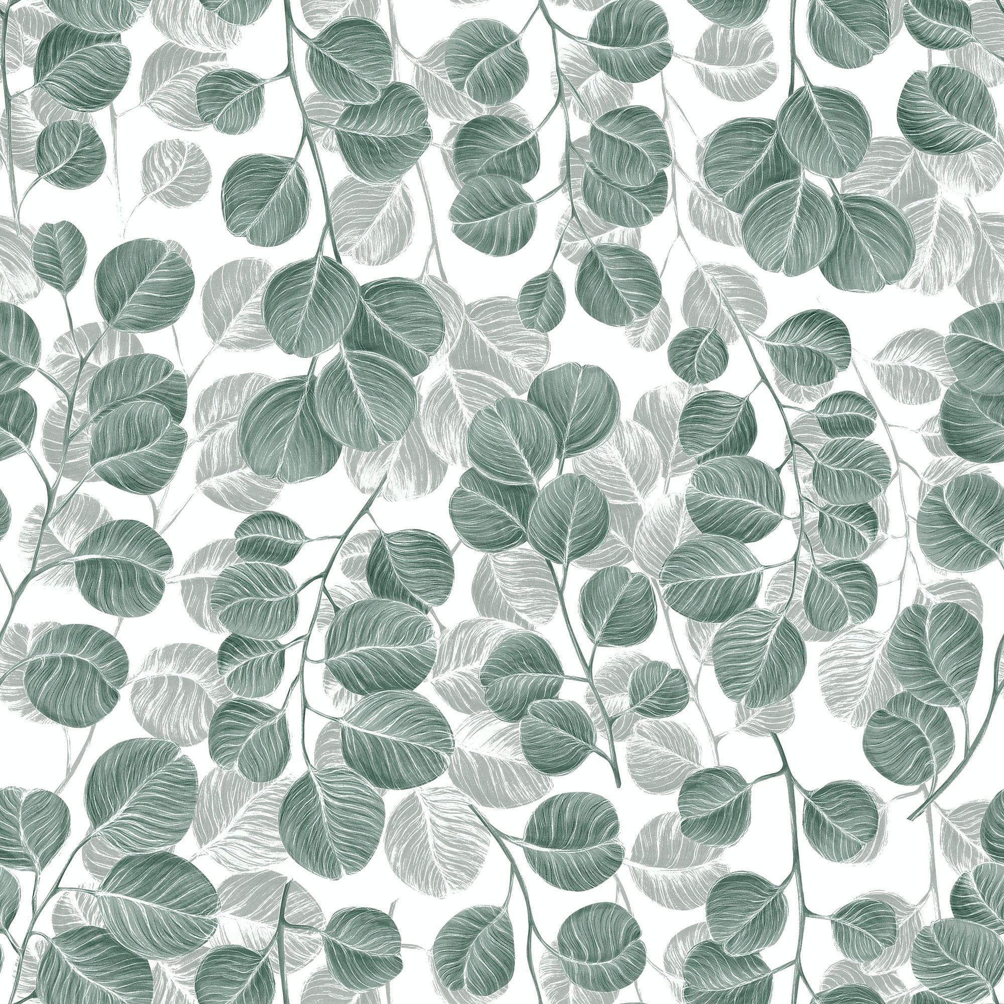 Abyssaly Peel and Stick Wallpaper Floral Green Leaf Contact Paper (Green, 17.7 in x 118 in) 52i7s