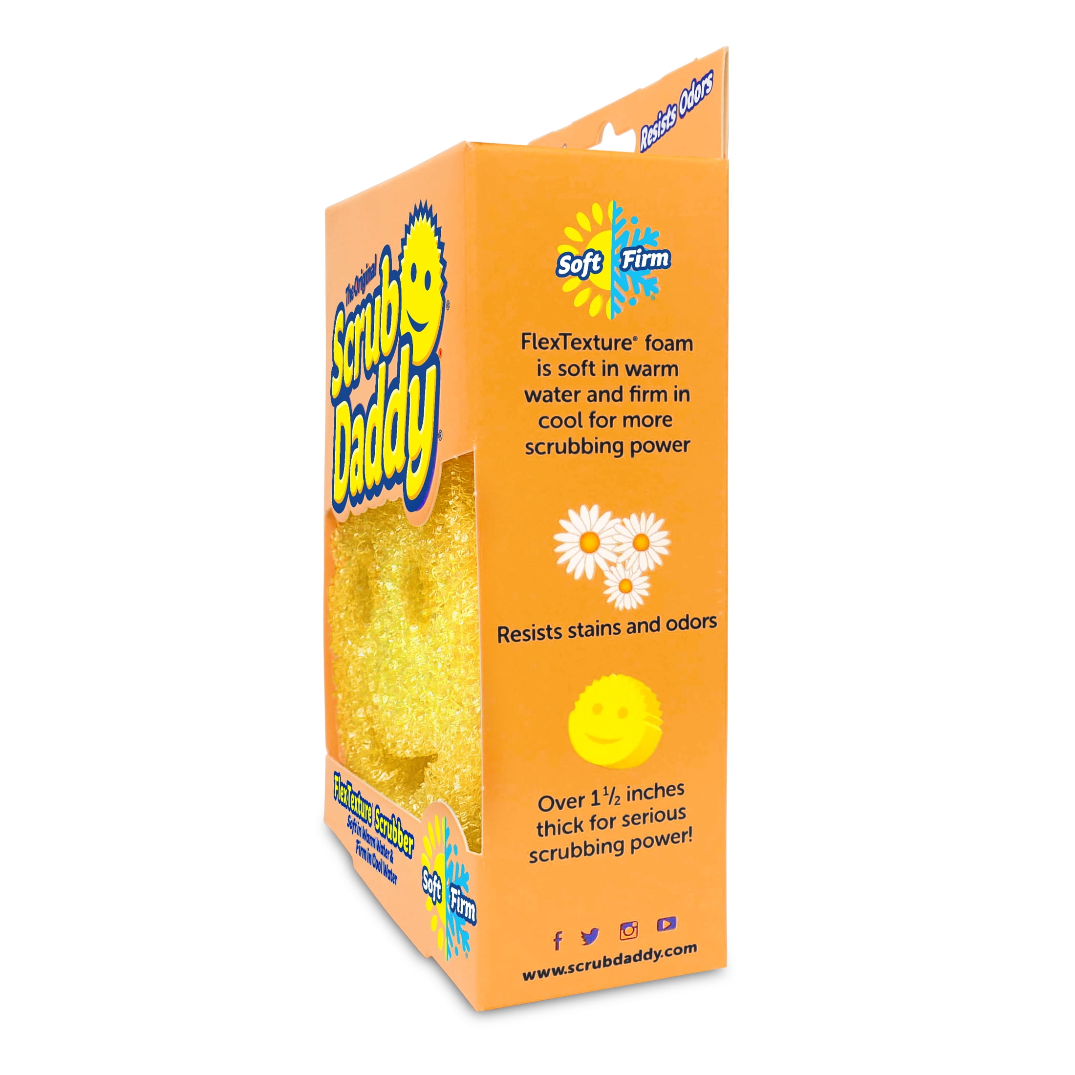 Scrub Daddy Original Scratch-Free Cleaning Sponge, Heavy-Duty Kitchen & Bath Scrubber (Yellow, 1 Count) vpfd7