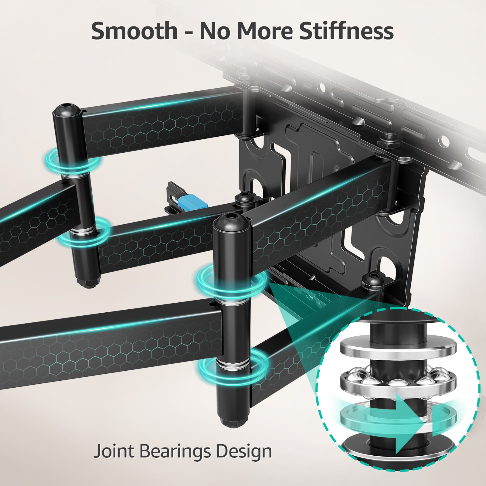 Mount Pro Heavy Duty Full Motion TV Wall Mount for 37-90 Inch Screens (Black, 132 lb) bbvuc