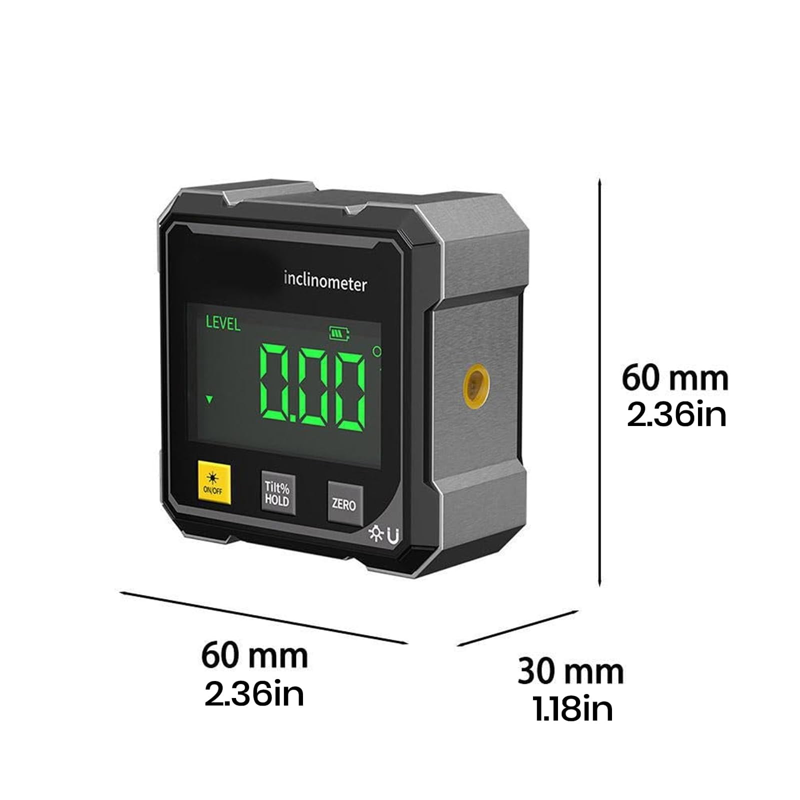 FEHNAG Digital Angle Finder Magnetic Electronic Level Gauge (Grey, 2.2 in x 2.2 in x 1.2 in) n6a2t