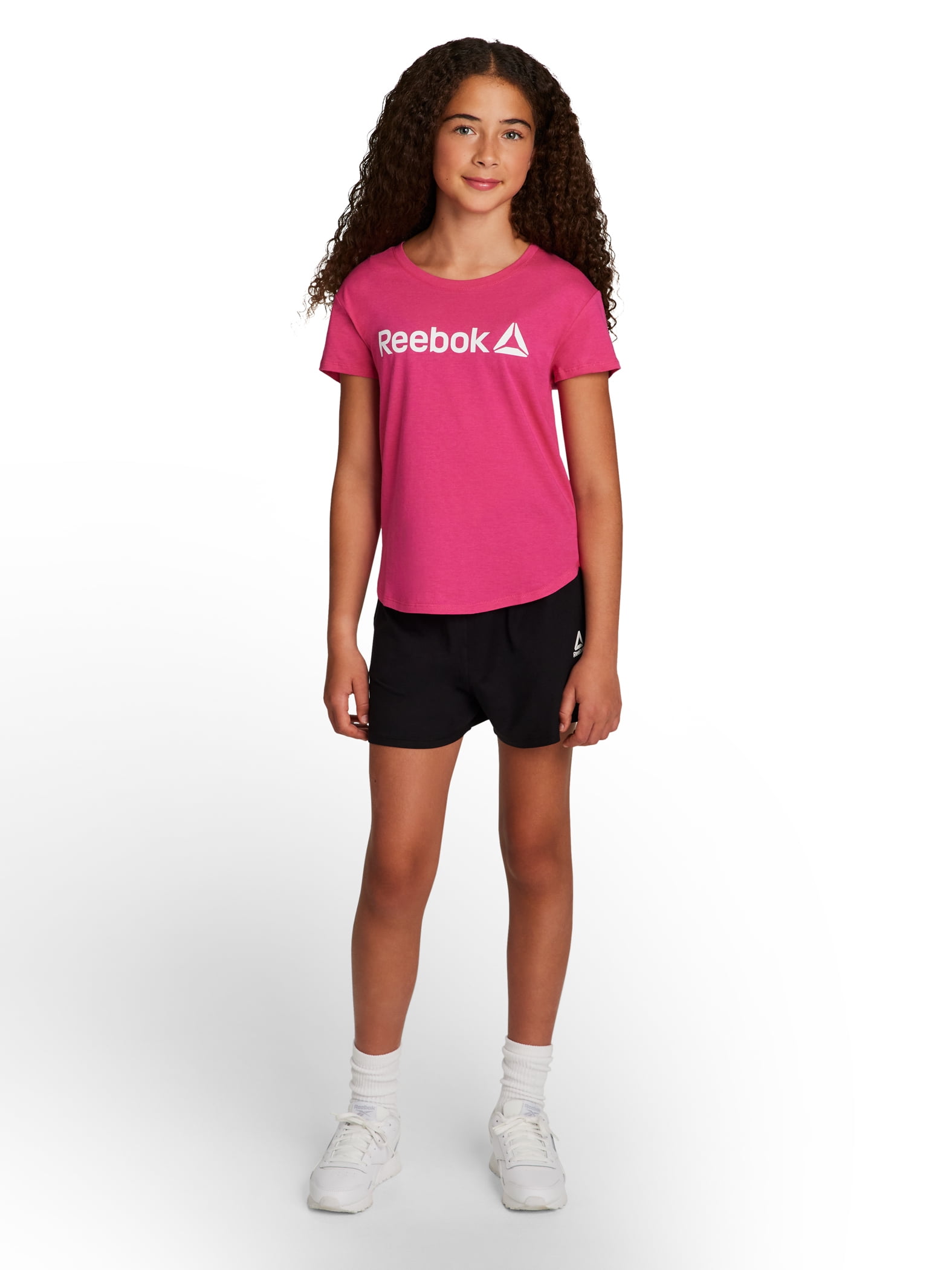 Reebok Girl’s Athletic Identity Short Sleeve T-Shirt (Black, Size S, 2-Pack) ldlvv