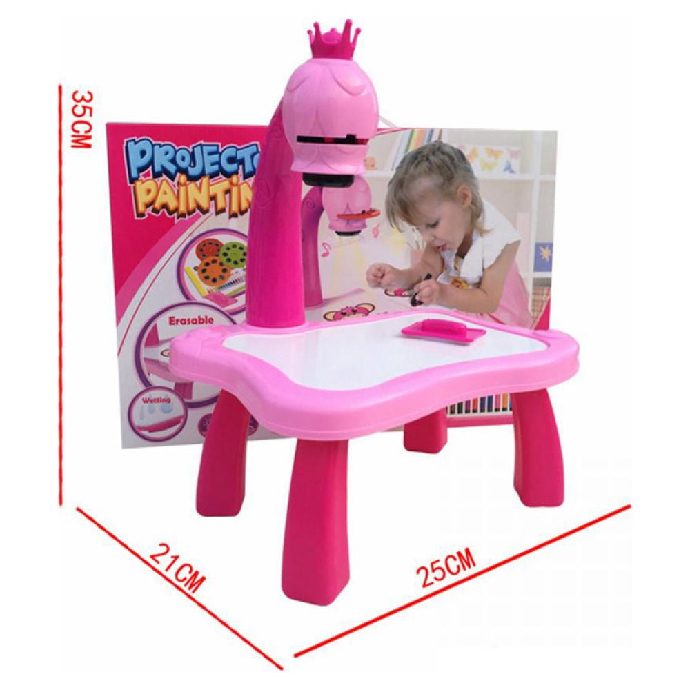 Miyanuby Magnetic Drawing Board Projector Set for Kids (Pink, 9.8 in x 8.3 in) bo89k