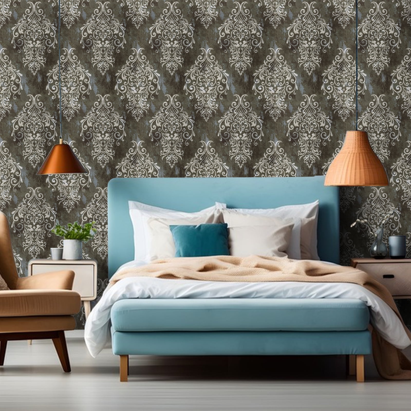 UMIGGEE Boho Retro Peel and Stick Wallpaper, Self-Adhesive Removable Contact Paper for Home Decor and Furniture Renovation (Multi-Color, 17.7 in x 118 in) 1qqil