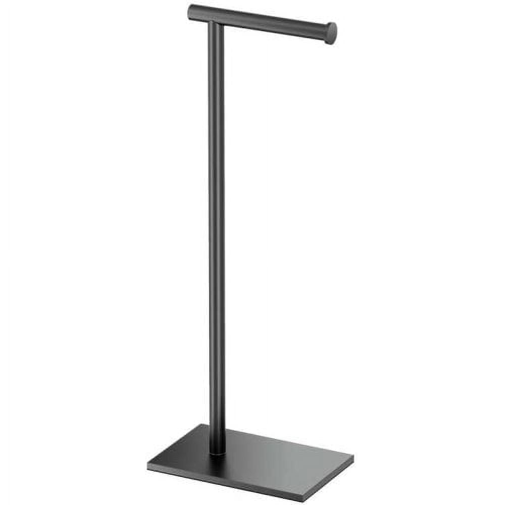 Gatco 1431MX Square Freestanding Toilet Paper Holder (Matte Black, 24 in Height) 4mnee